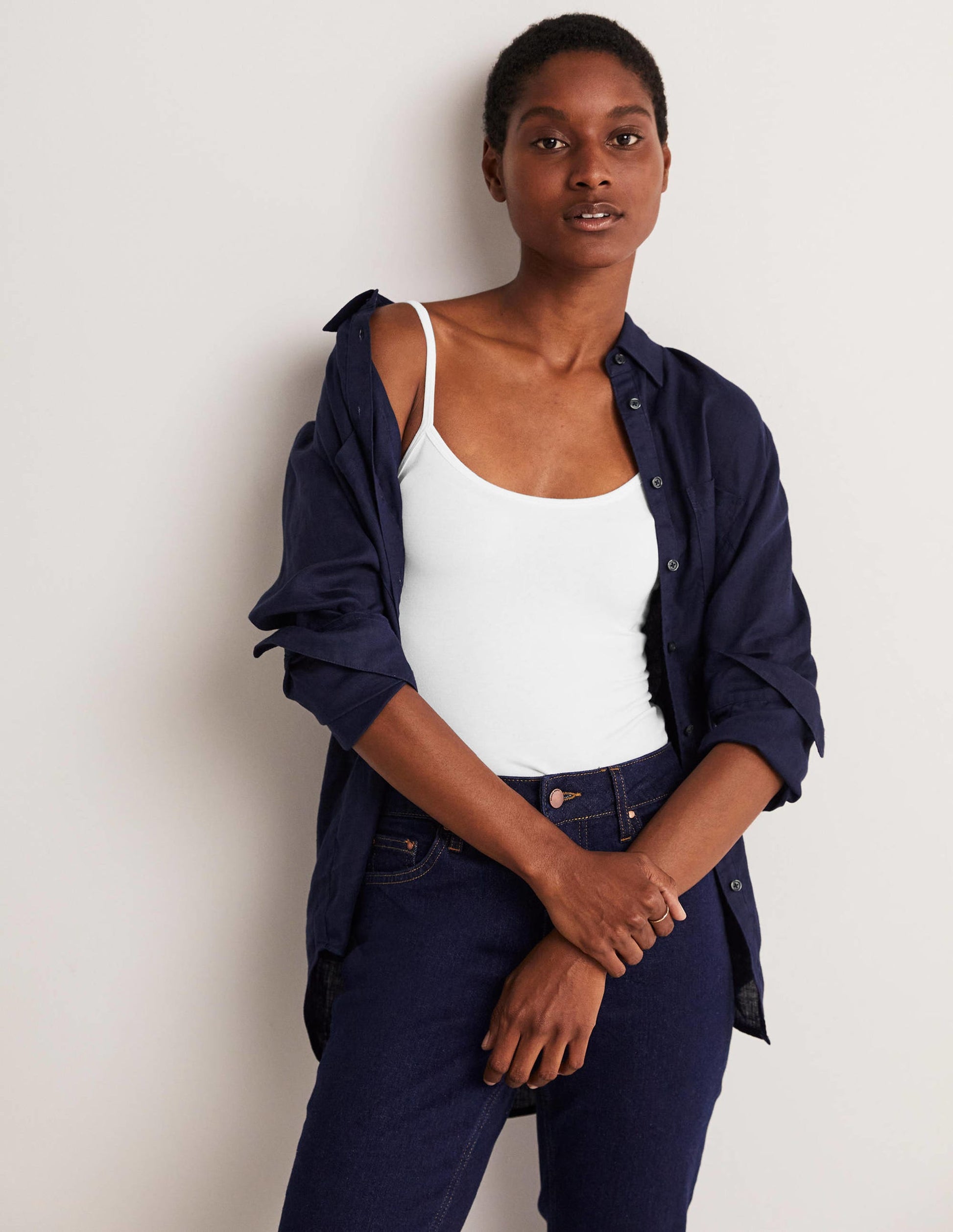 Plain Cami Top-White-8