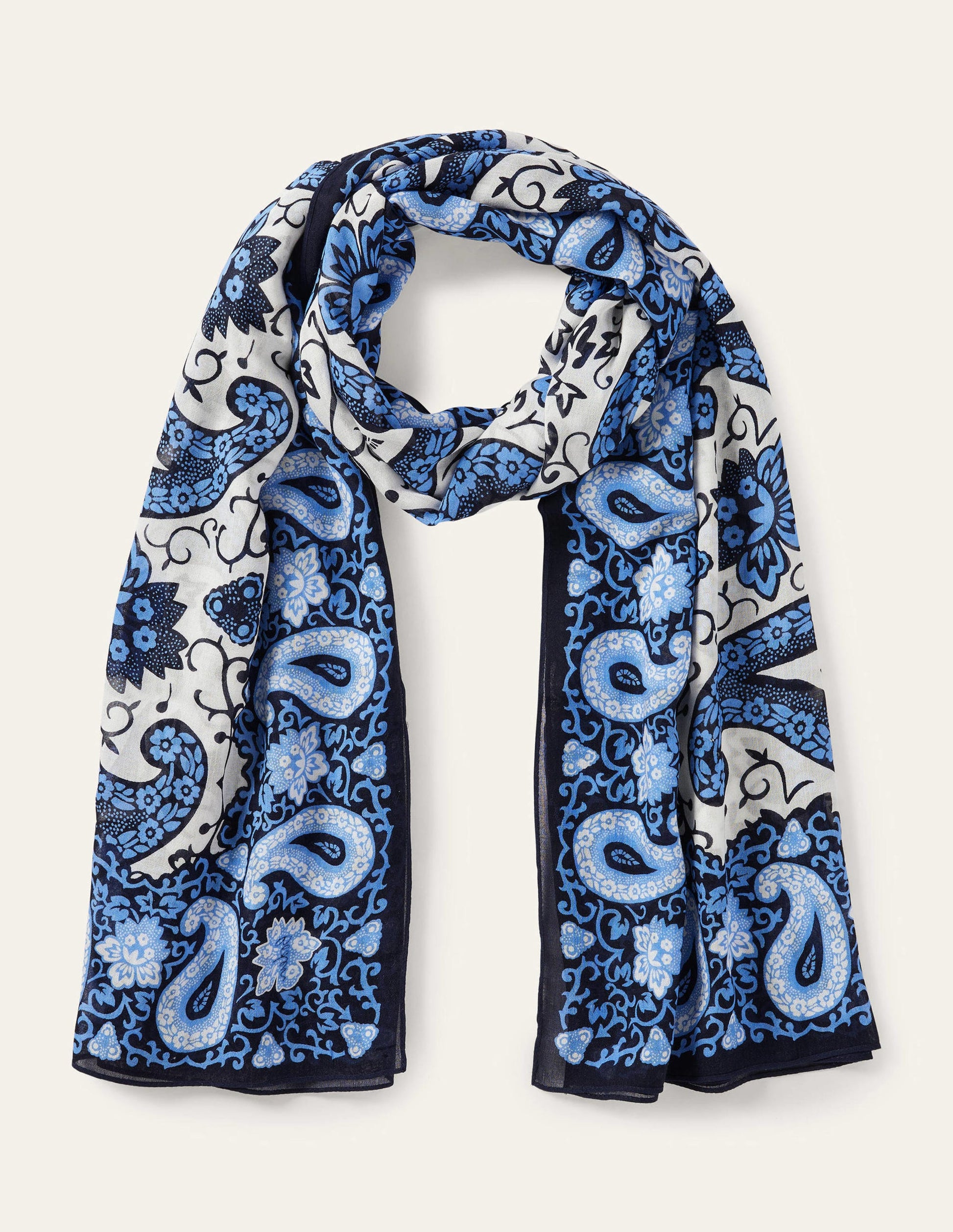 Printed Modal Scarf-Grape, Enchanting Paisley-1