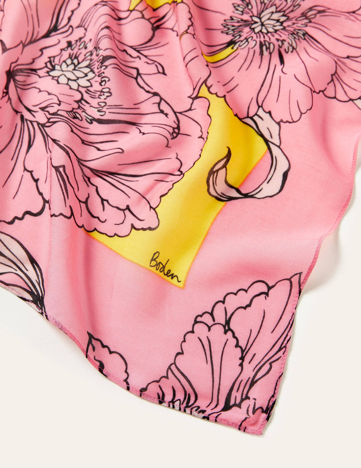Printed Modal Scarf-Lemon Fizz, Peony Bloom-2