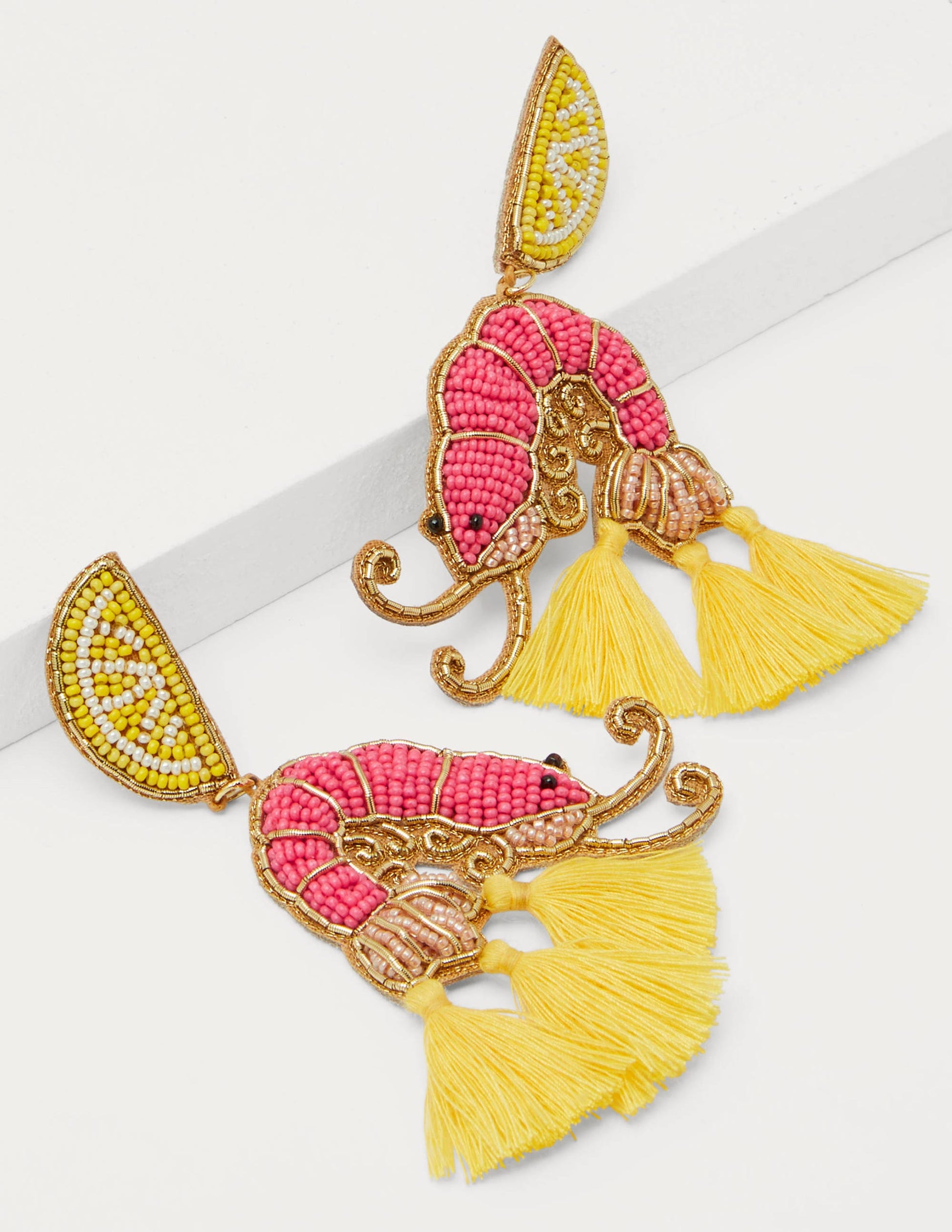 Beaded Earrings-Prawn-1