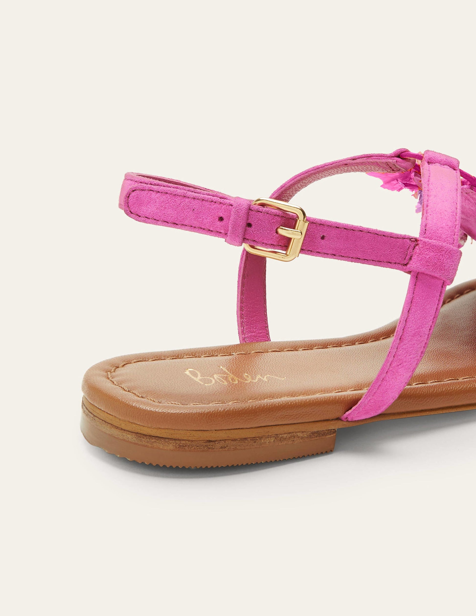 Sarah Fringe Flat Sandals-Pop Pansy-3