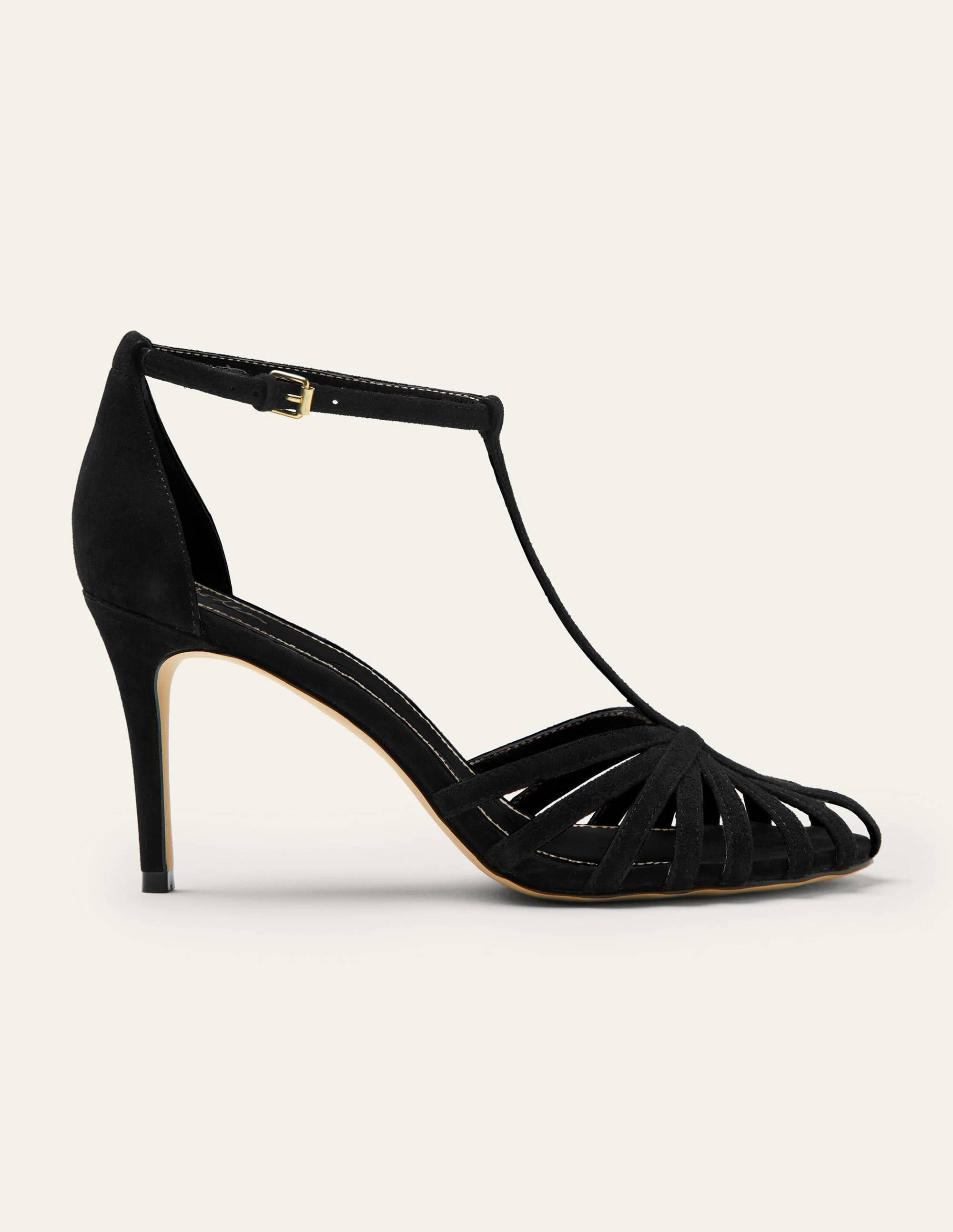 Tess Cage Heel Sandals-Black - Image 2