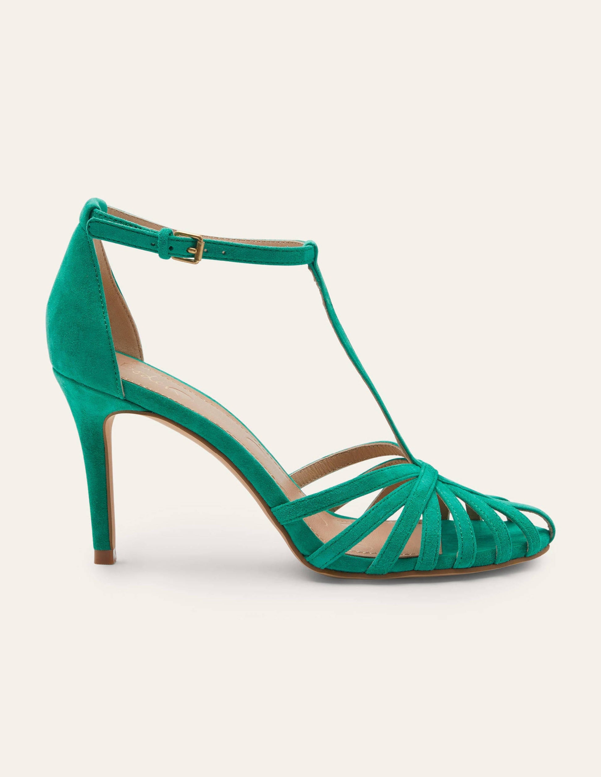 Tess Cage Heel Sandals-Emerald Green-2