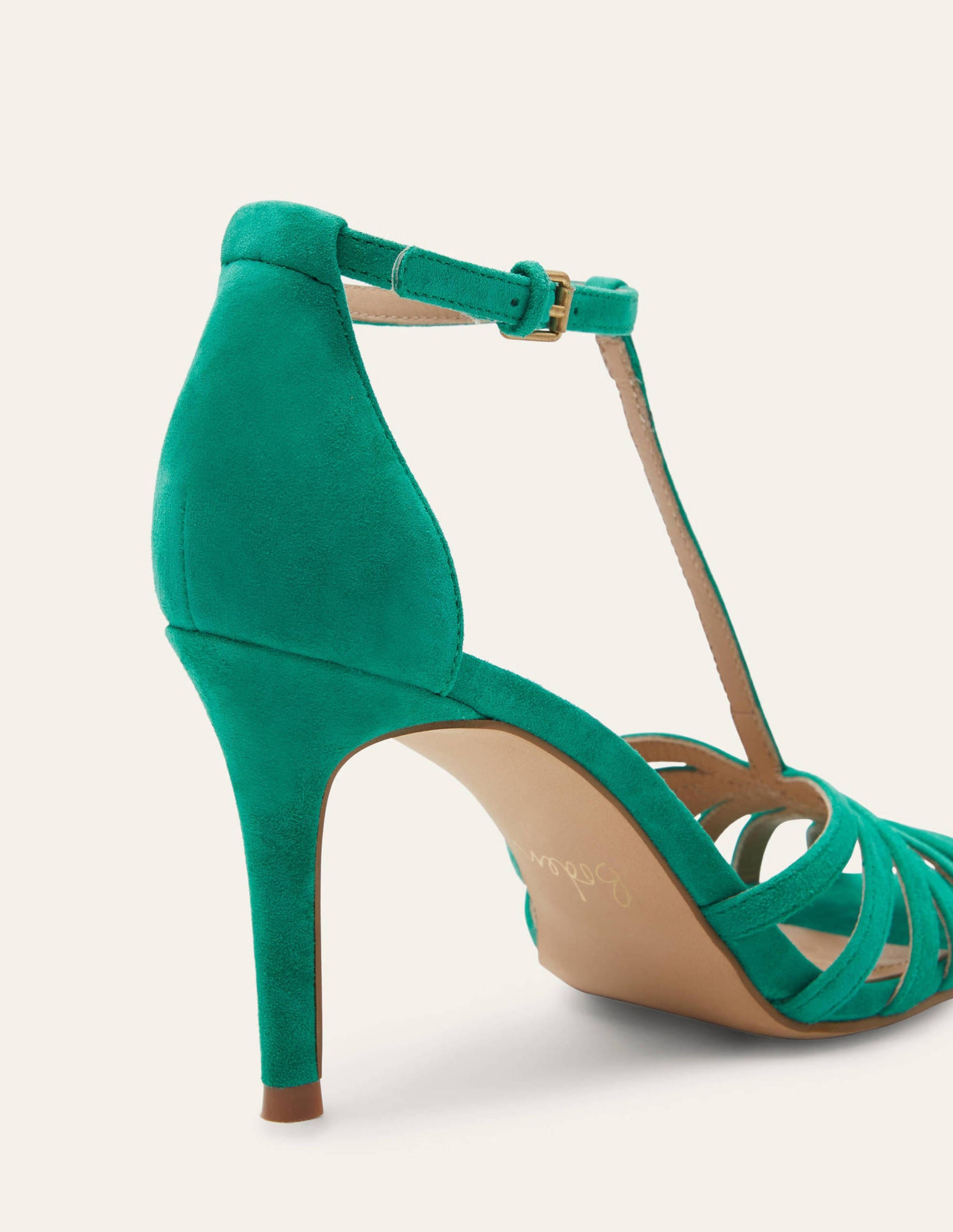Tess Cage Heel Sandals-Emerald Green-3