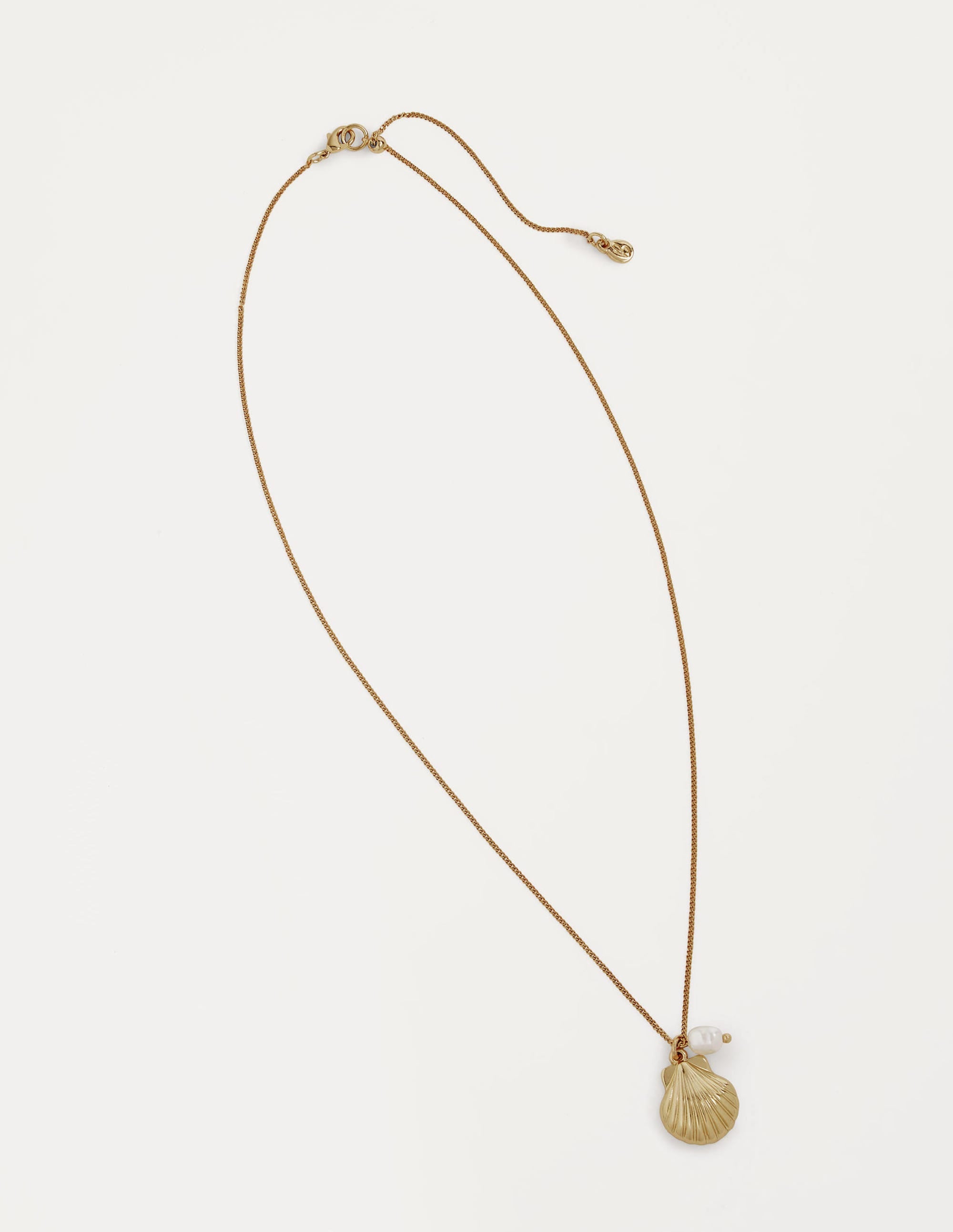 Shell Pendant Necklace-Gold/Pearl - Image 1