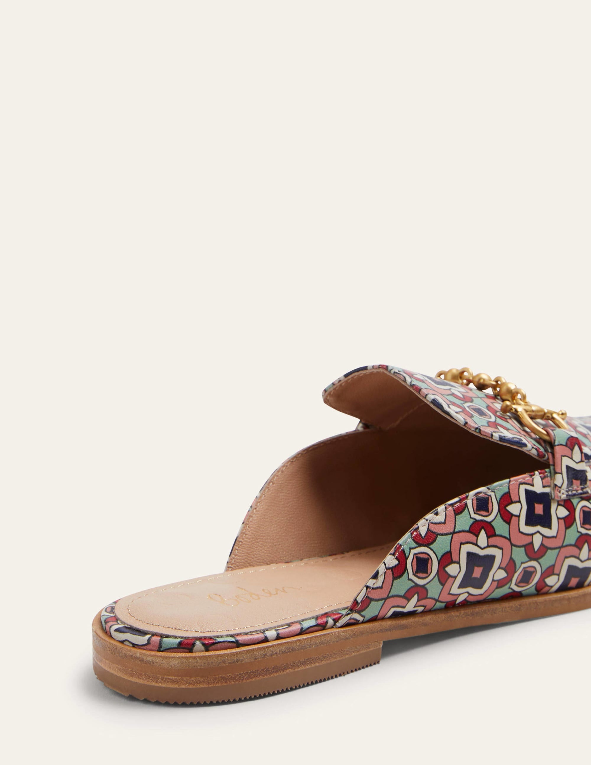 Snaffle Detail Backless Loafer-Print Geo - Image 2