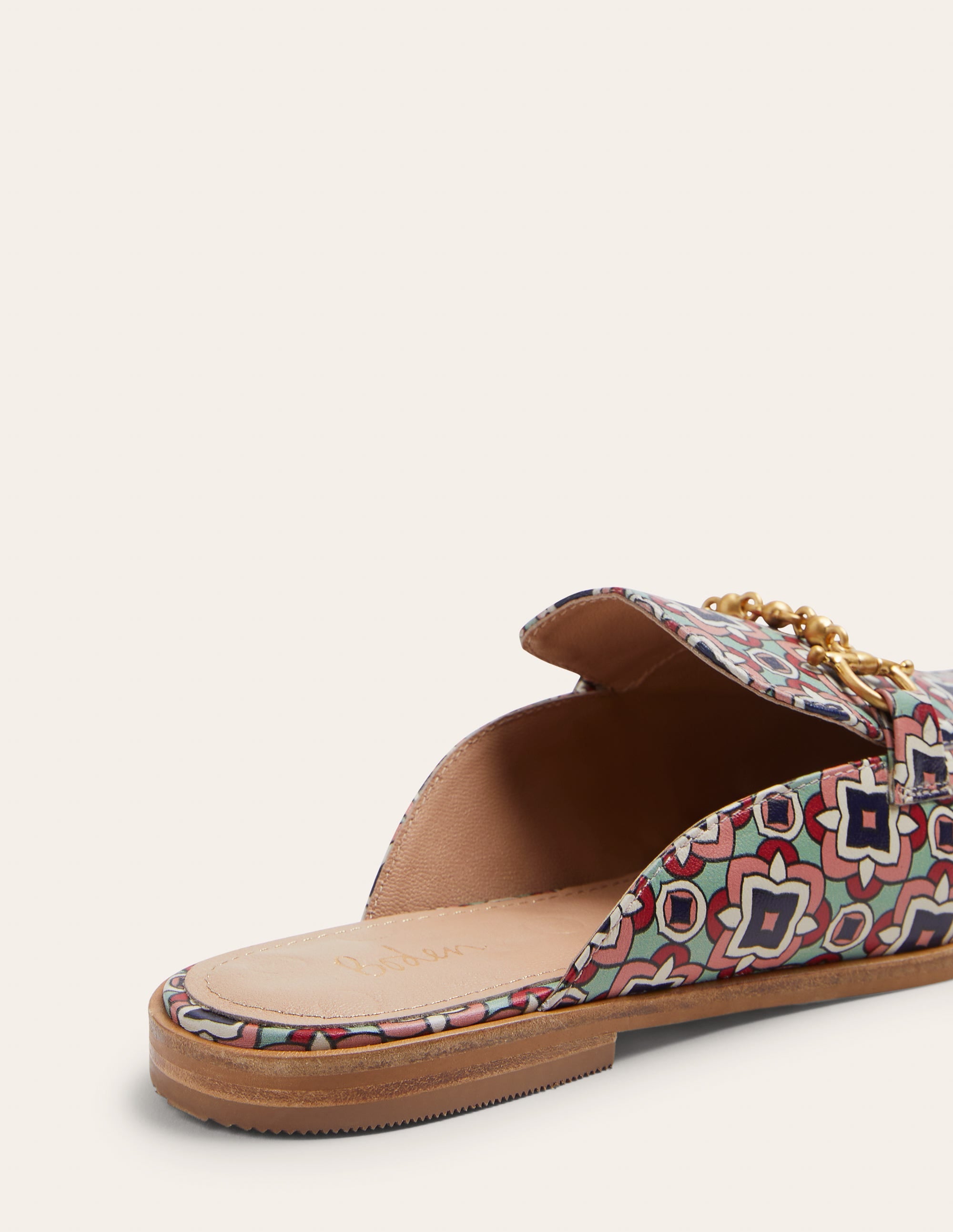 Snaffle Detail Backless Loafer-Print Geo - Image 5