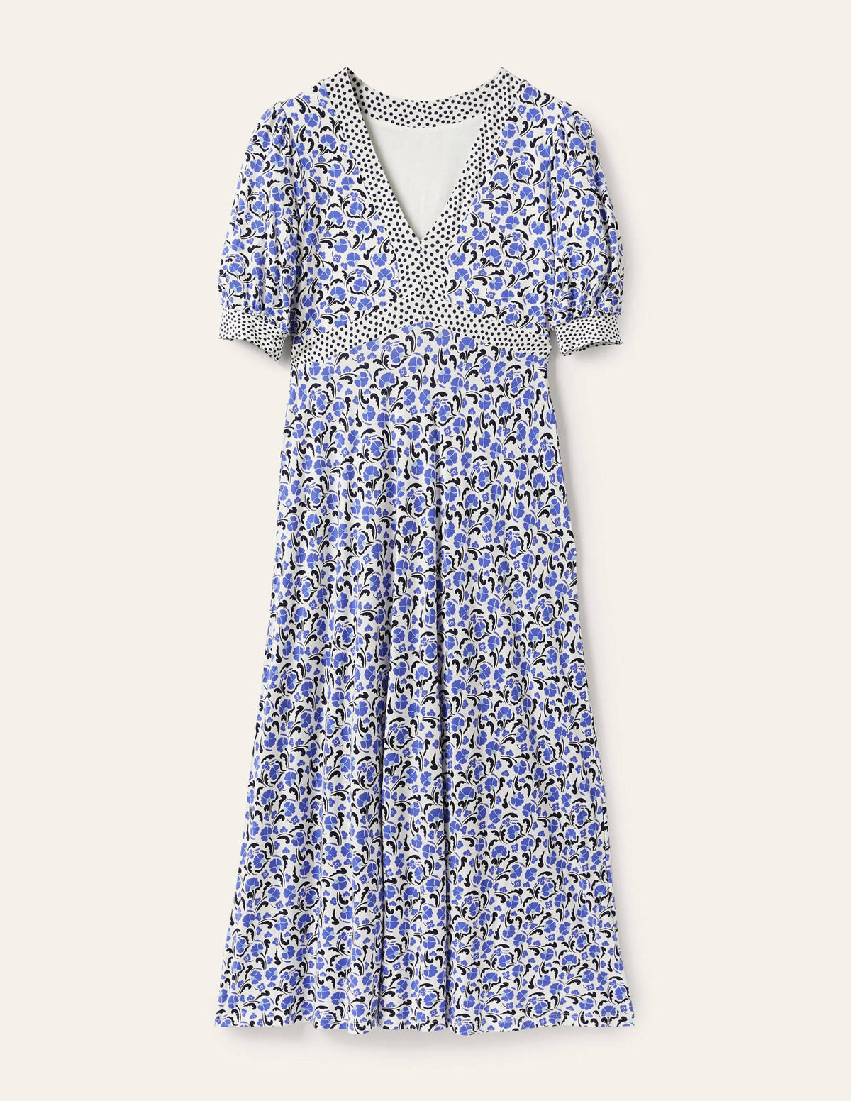 Eva Jersey Midi Dress-Bluebell Delicate Bud-6
