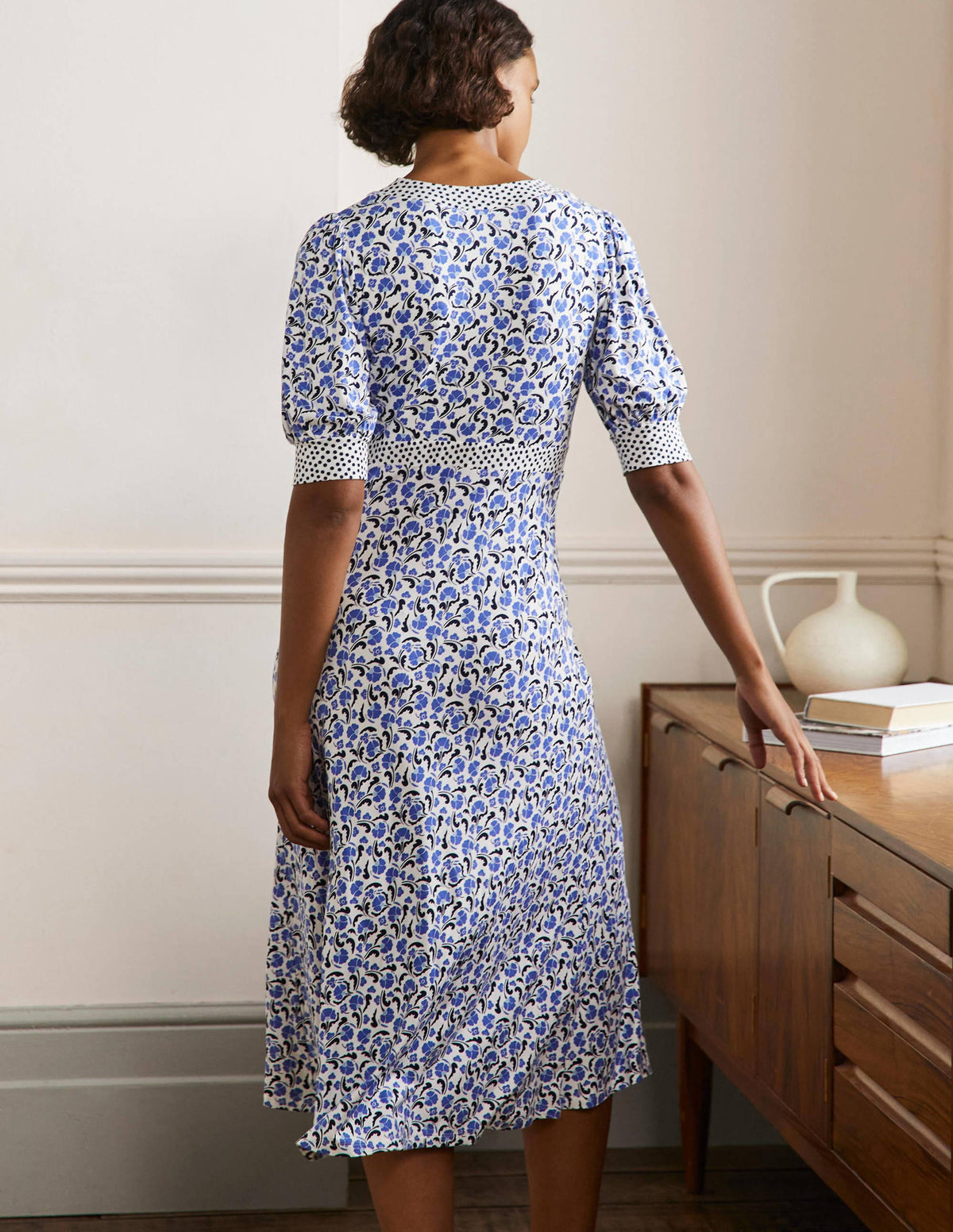 Eva Jersey Midi Dress-Bluebell Delicate Bud-3