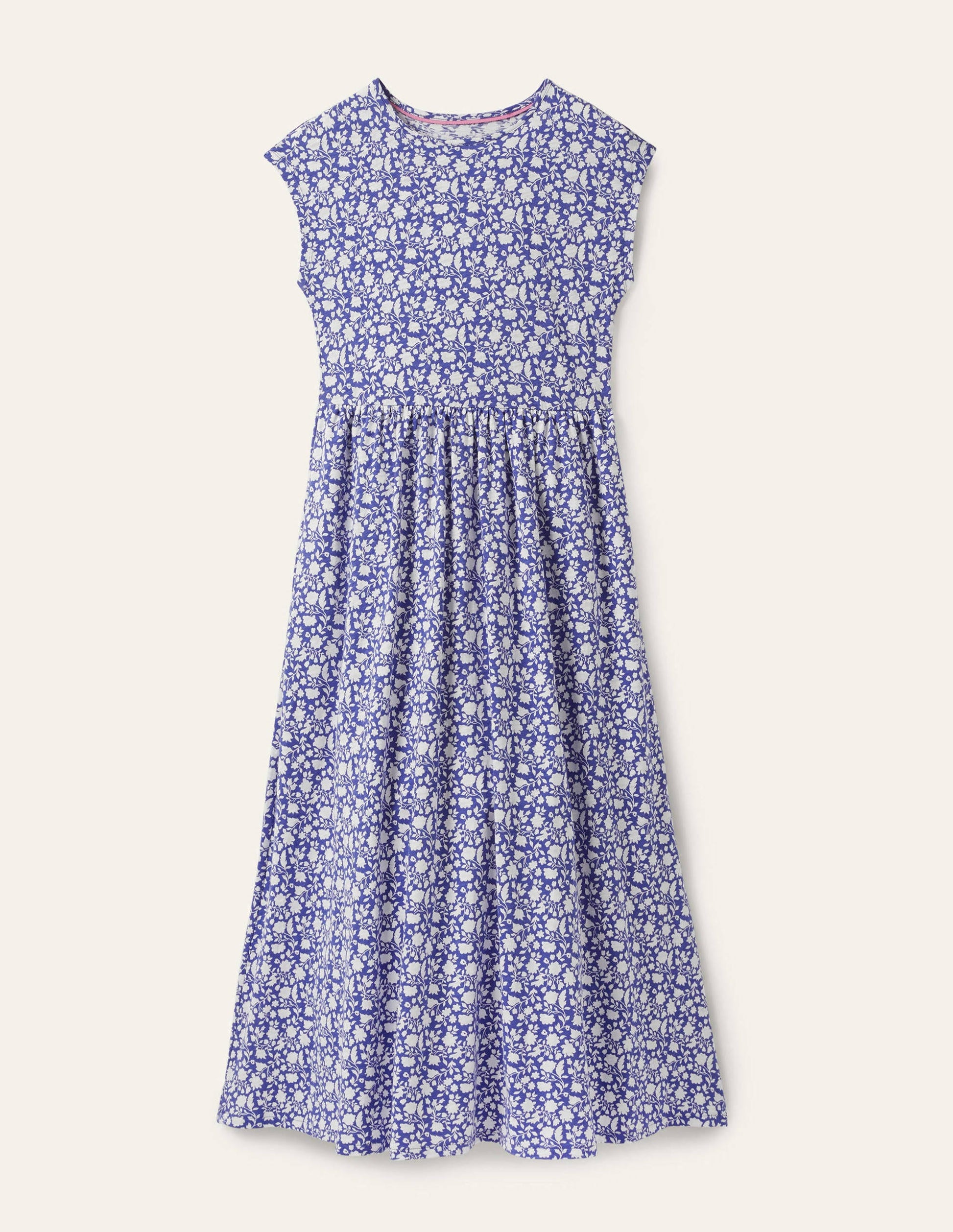 Easy T-Shirt Midi Dress-Bluebell, Botanic Silhouette-6