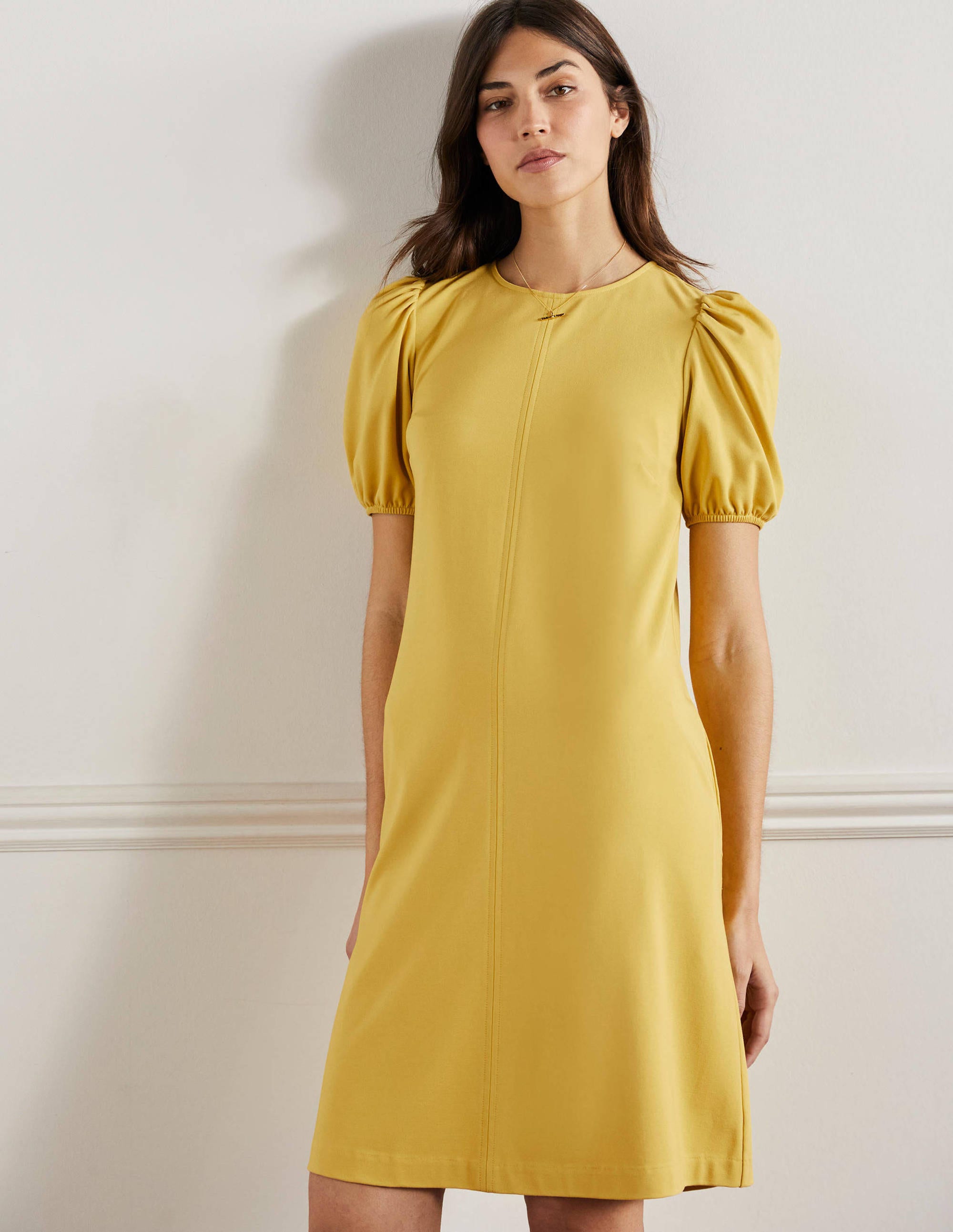 Seam Detail Jersey Shift Dress-Butter - Image 1