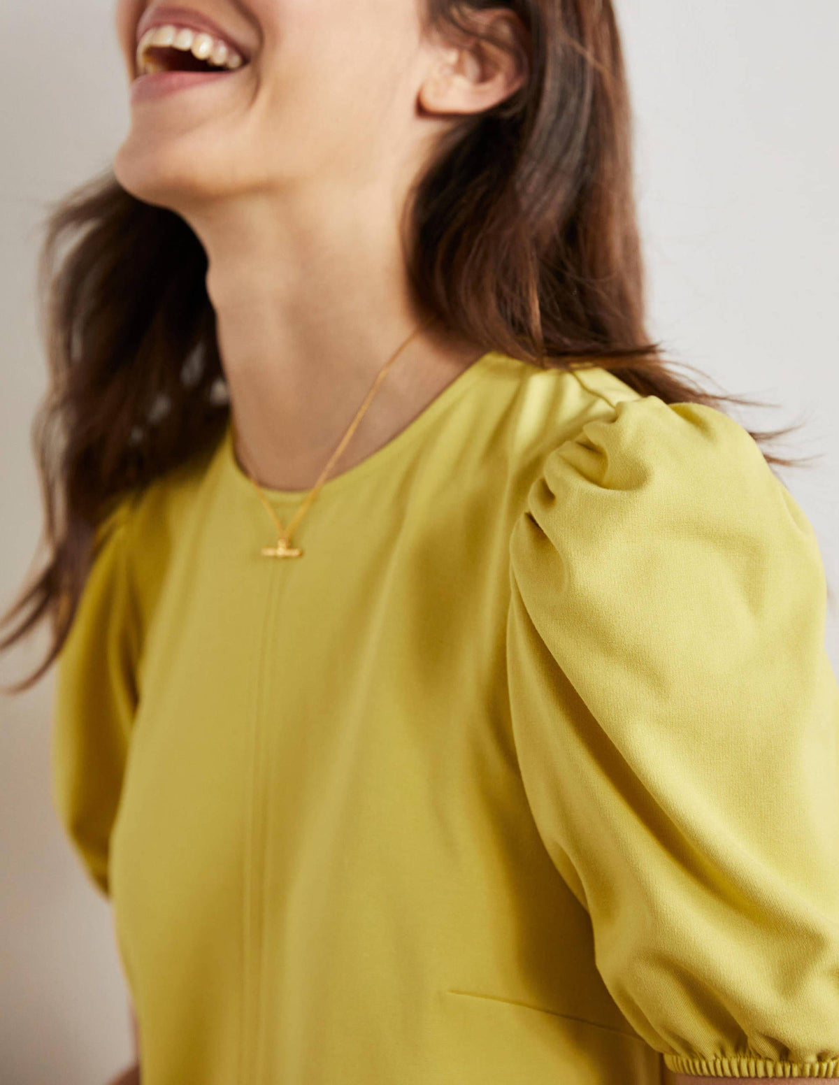 Seam Detail Jersey Shift Dress-Butter - Image 2