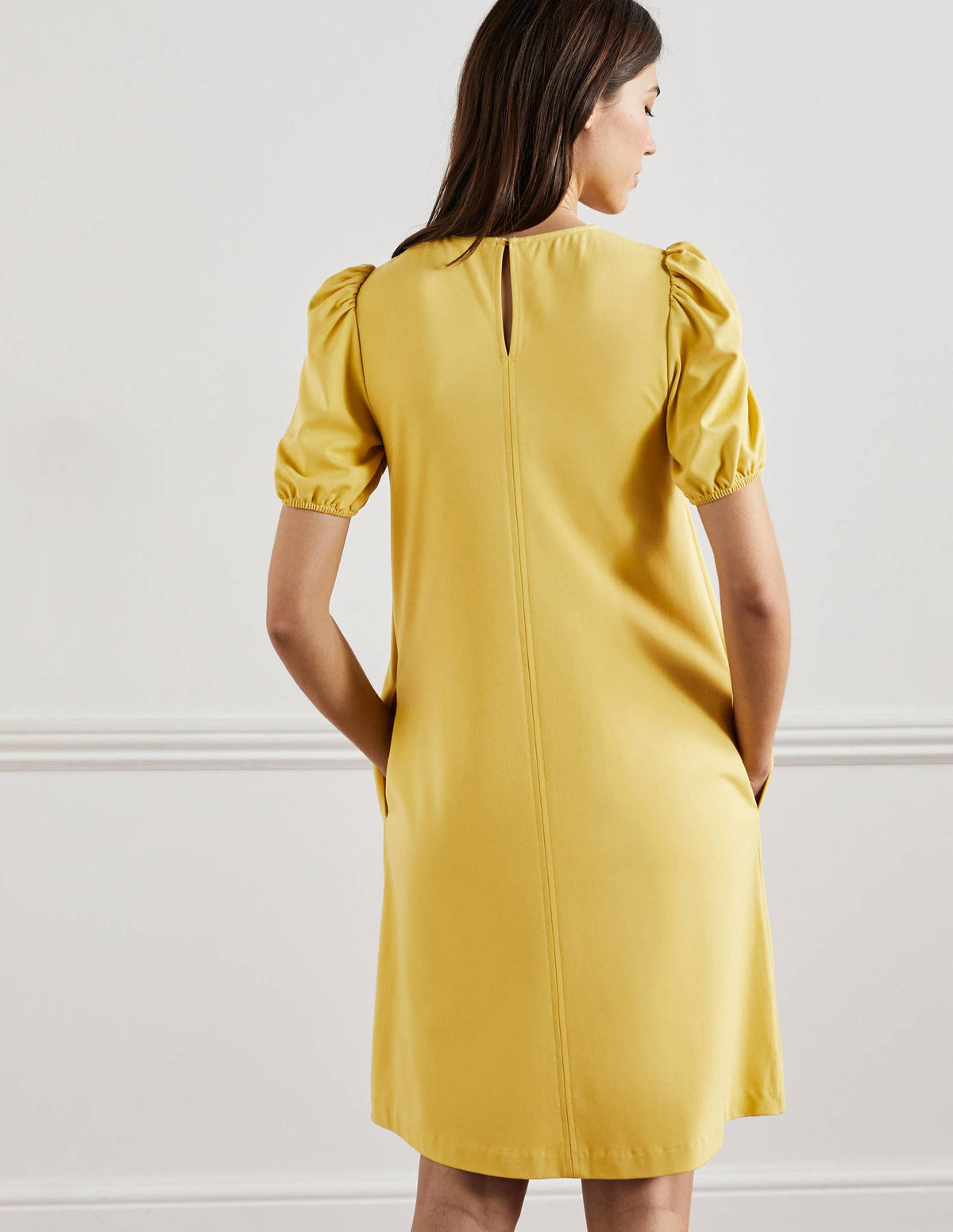 Seam Detail Jersey Shift Dress-Butter - Image 3