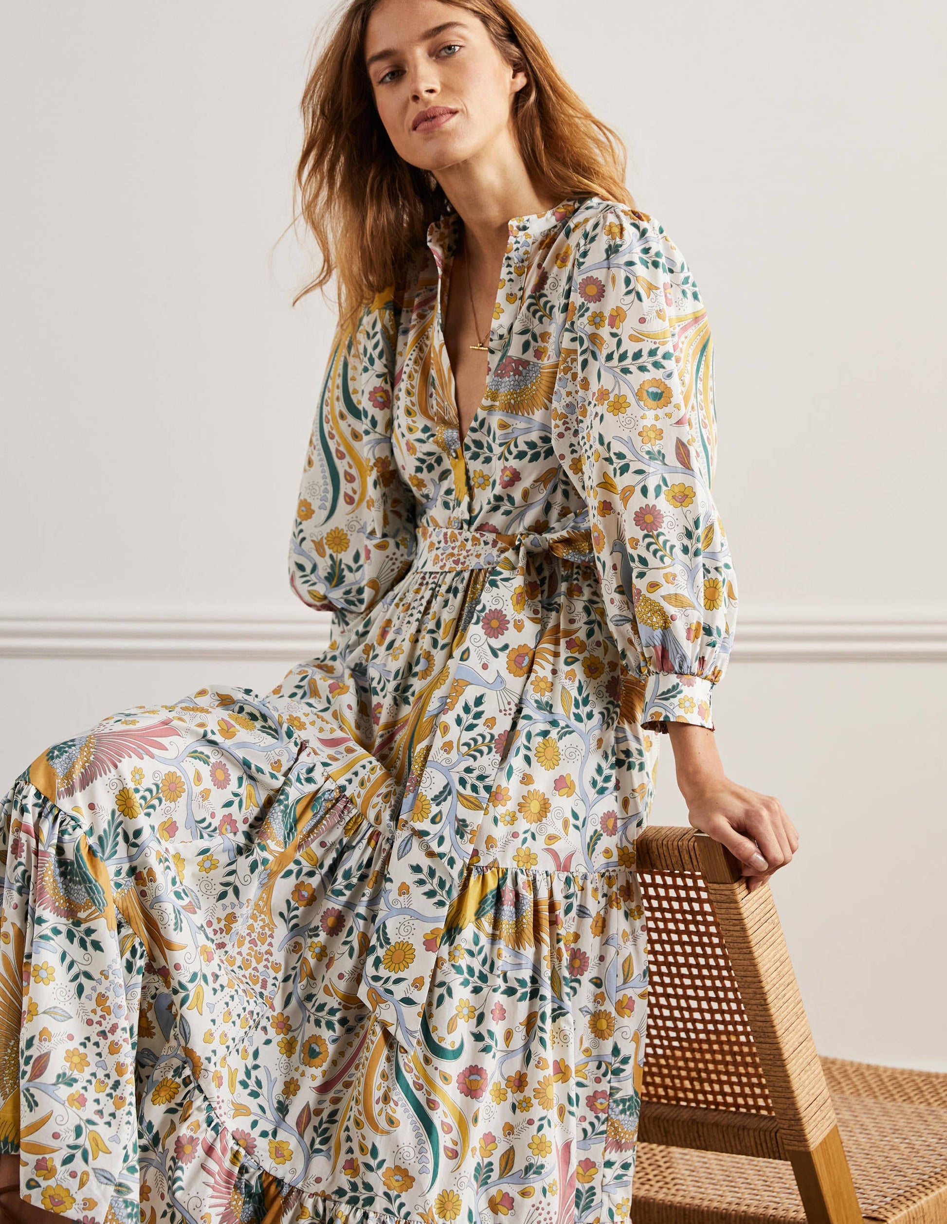 Ava Tiered Maxi Dress-Multi, Enchanting Peacock-1