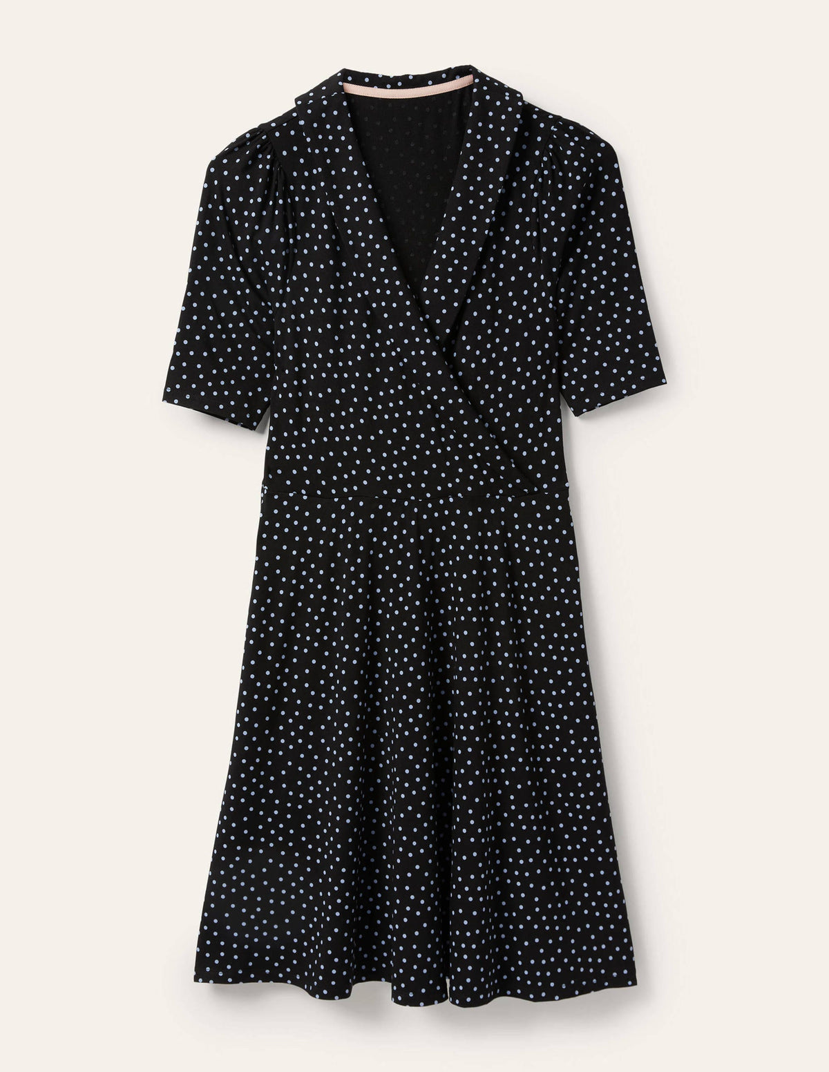 Fixed Wrap Jersey Dress-Black Scattered Spot - Image 5
