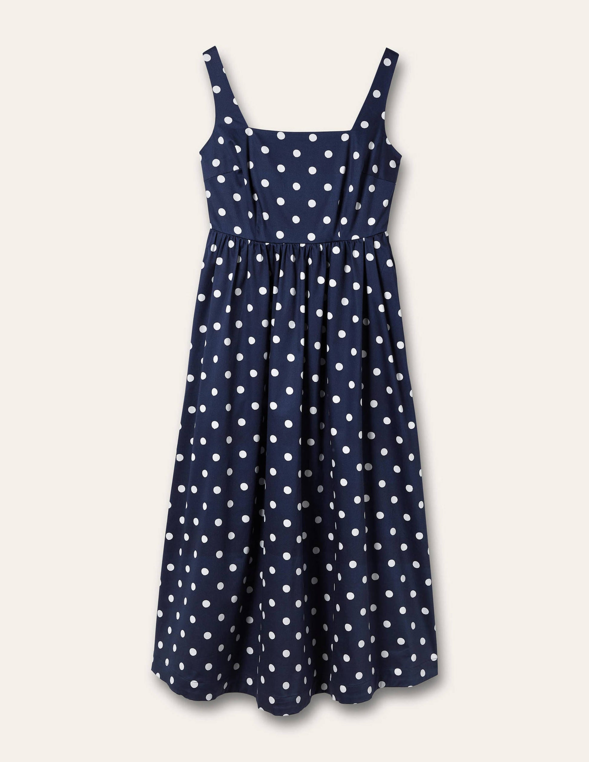 Violet Square Neck Midi Dress-Navy, Regular Dot-6