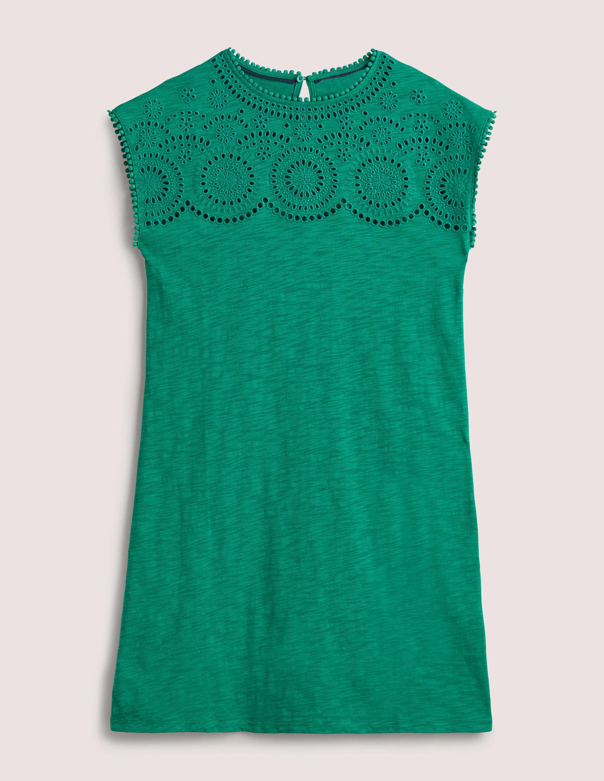 Cutwork Jersey T-shirt Dress-Shady Glade - Image 5
