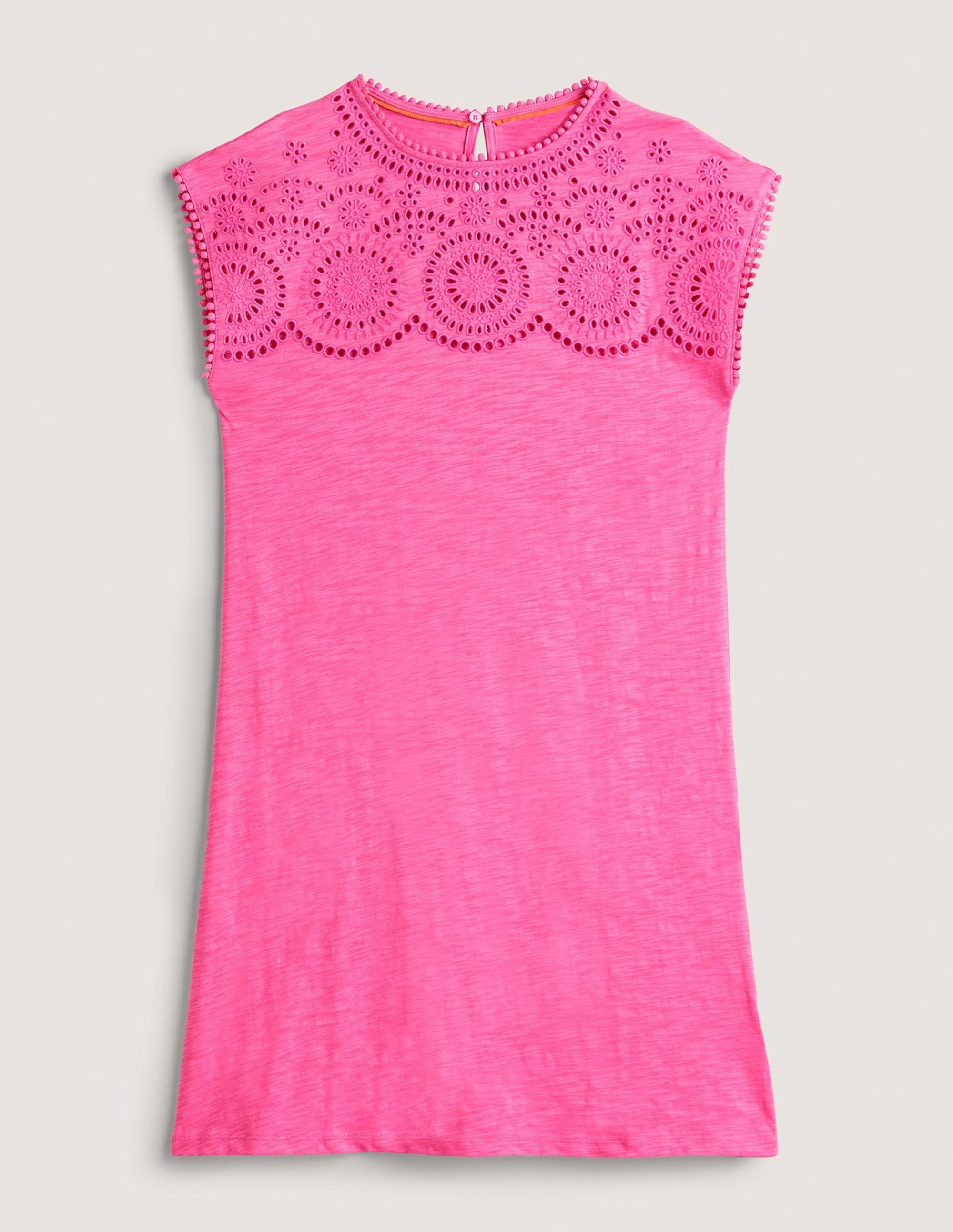 Cutwork Jersey T-shirt Dress-Pop Pansy - Image 6