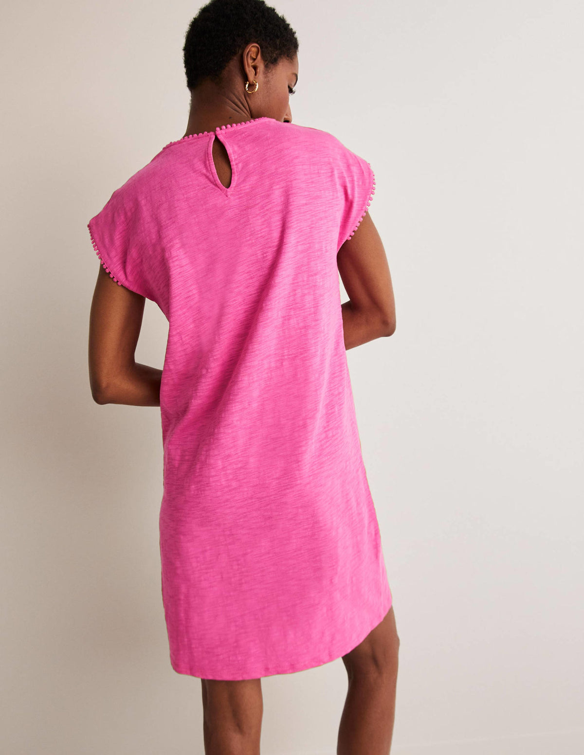 Cutwork Jersey T-shirt Dress-Pop Pansy - Image 3