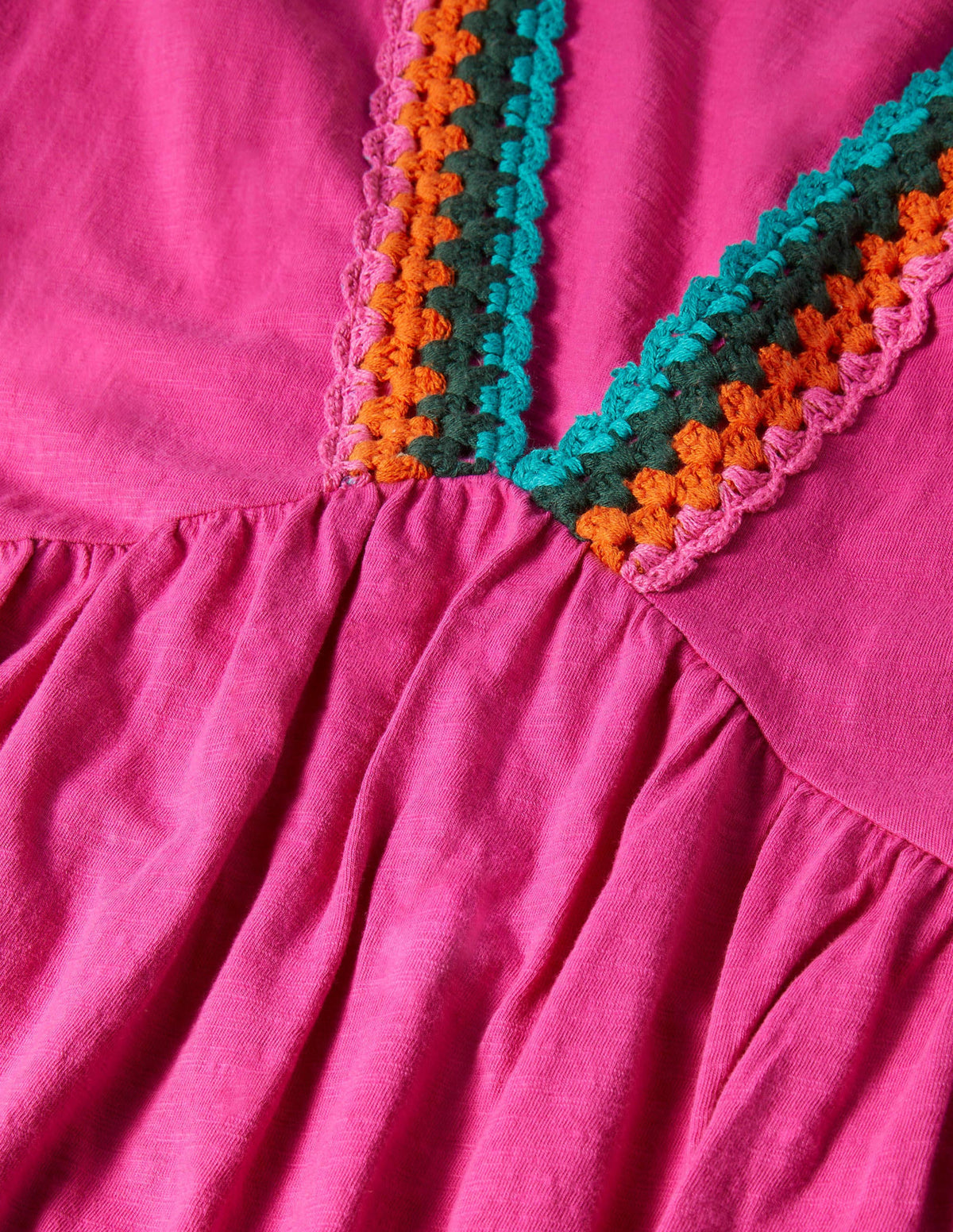 Crochet Trim Jersey Dress-Pop Pansy - Image 5