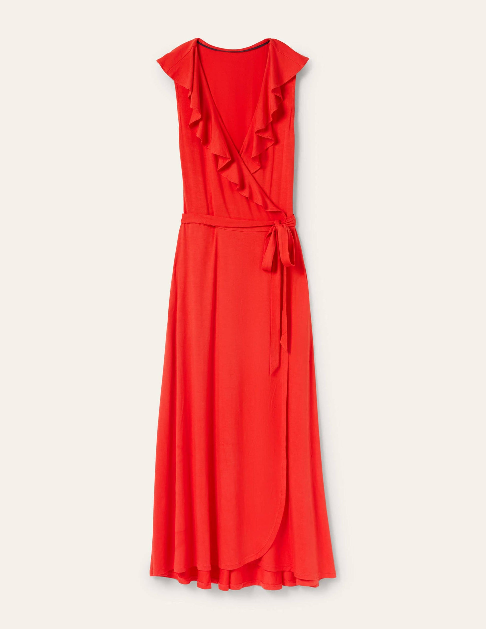 Saskia Wrap Jersey Maxi Dress-Cherry Red-6