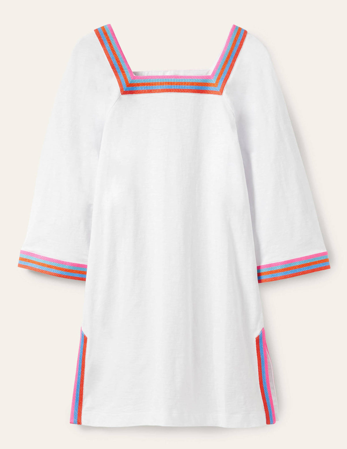 Embroidered Jersey Tunic-White - Image 5
