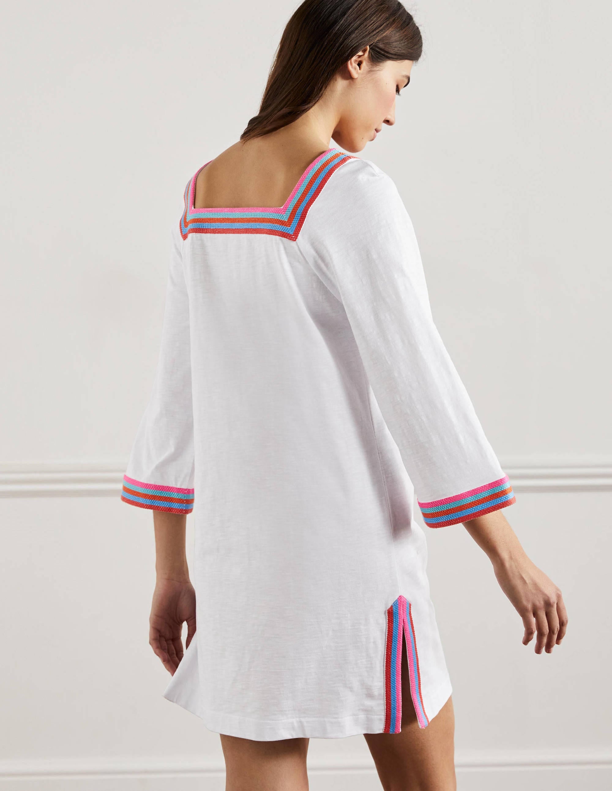 Embroidered Jersey Tunic-White - Image 3