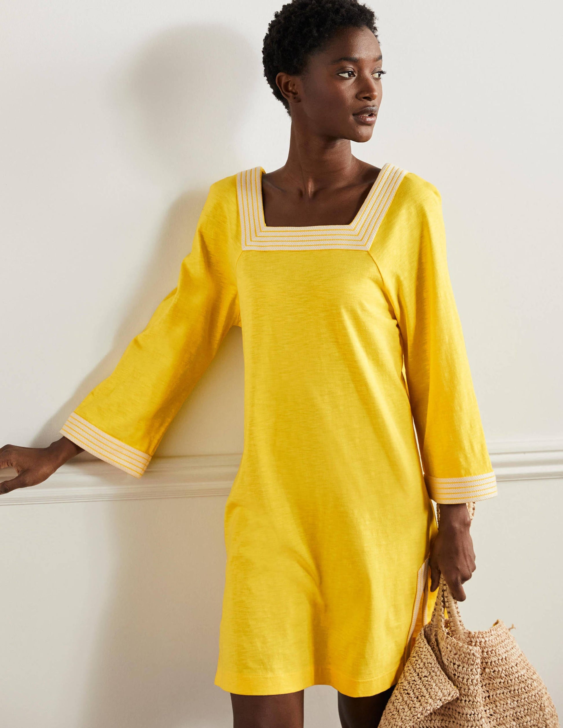 Embroidered Jersey Tunic-Lemon Zest-1