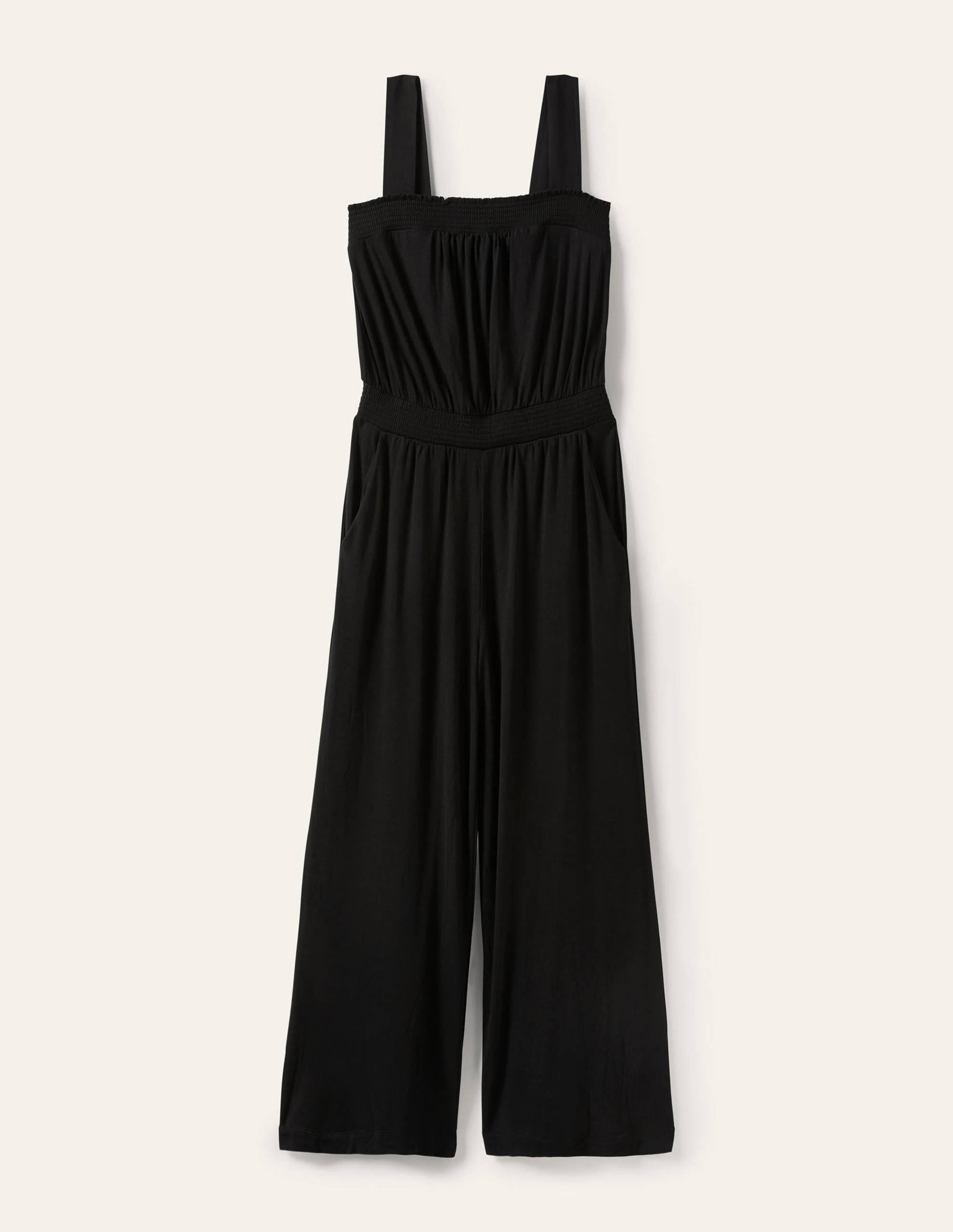 Strappy Jersey Jumpsuit-Black - Image 5