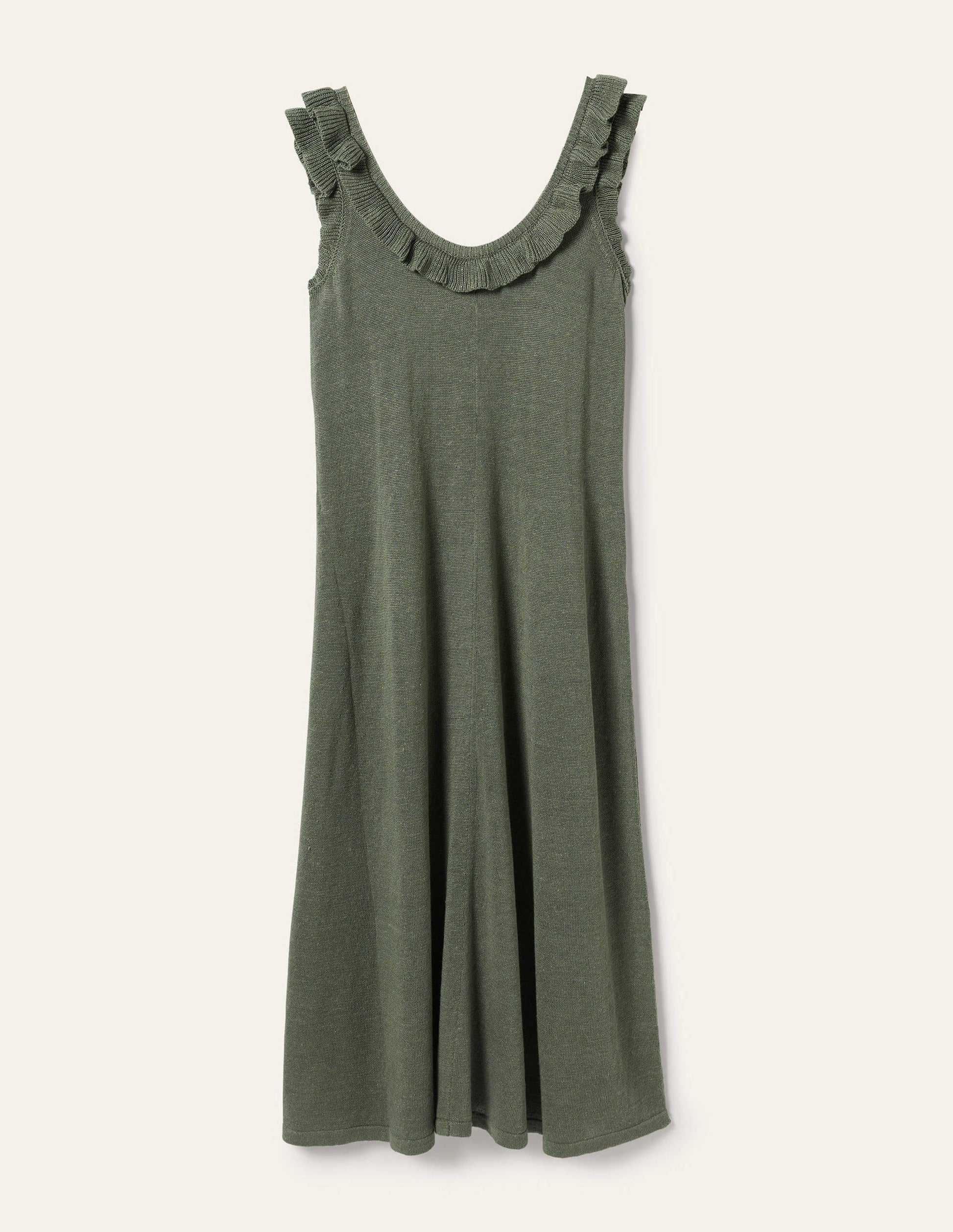 Frill Neck Knitted Midi Dress-Alder-6