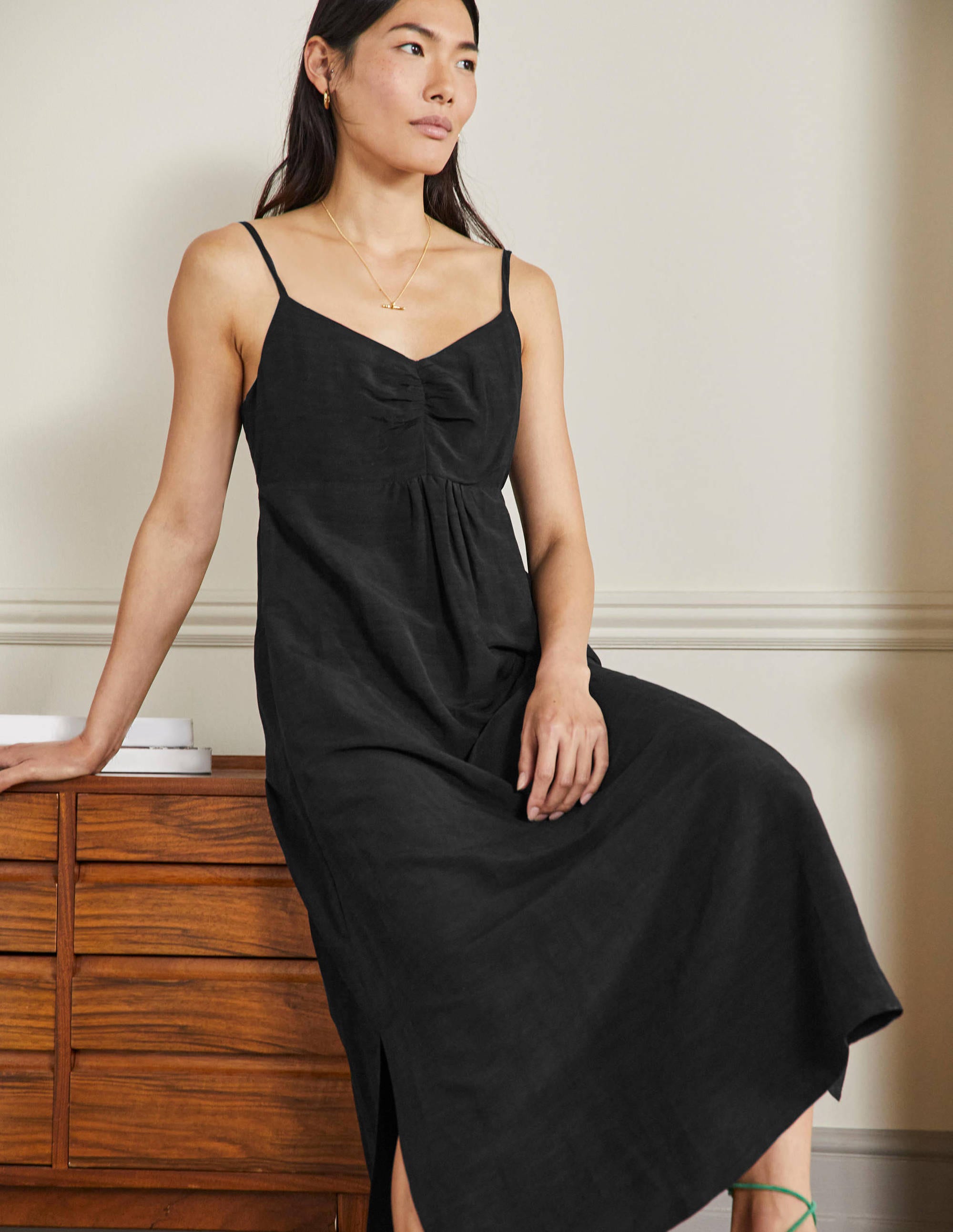 Strappy Midi Dress-Black - Image 4