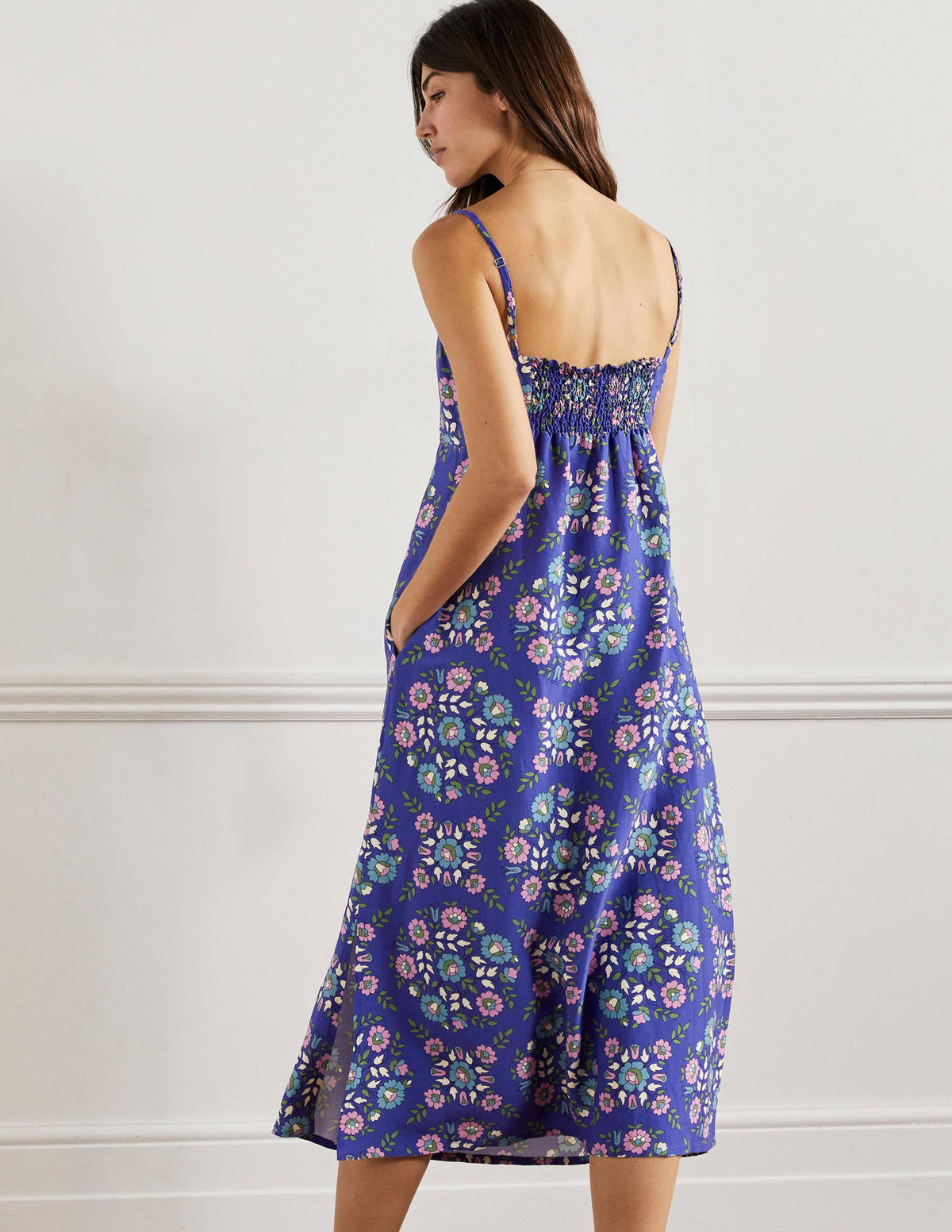 Strappy Midi Dress-Bluebell, Wildflower Prairie - Image 3