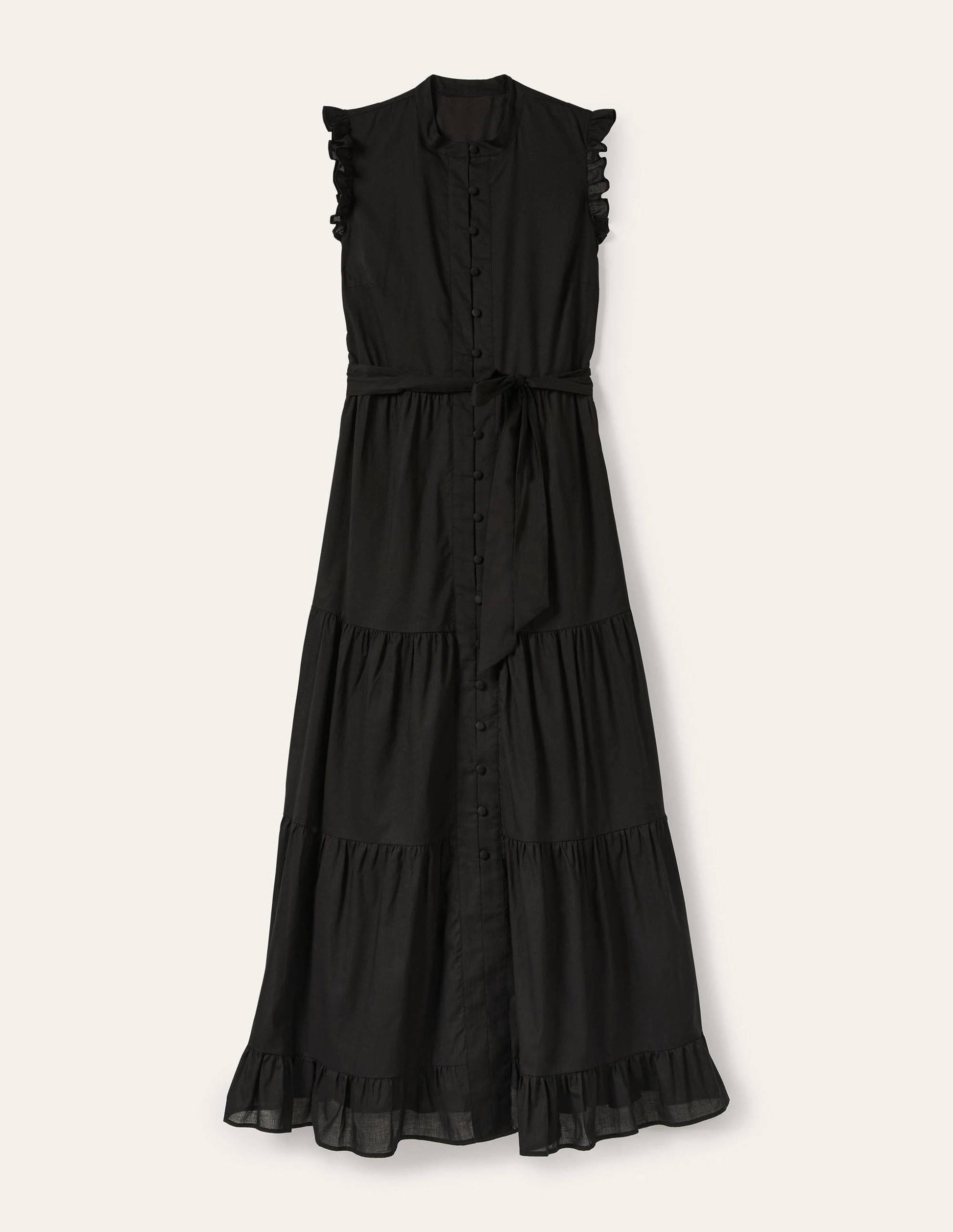 Tiered Ruffle Maxi Dress-Black-7