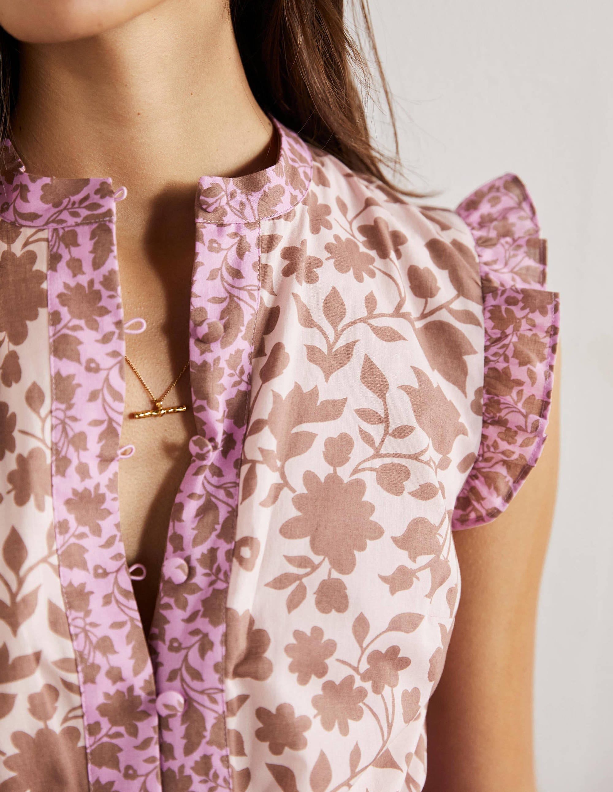 Tiered Ruffle Maxi Dress-Orchid, Botanic Silhouette - Image 2