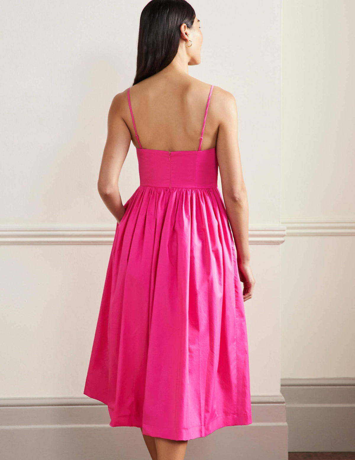 Emily Strapless Midi Dress-Pink - Image 3