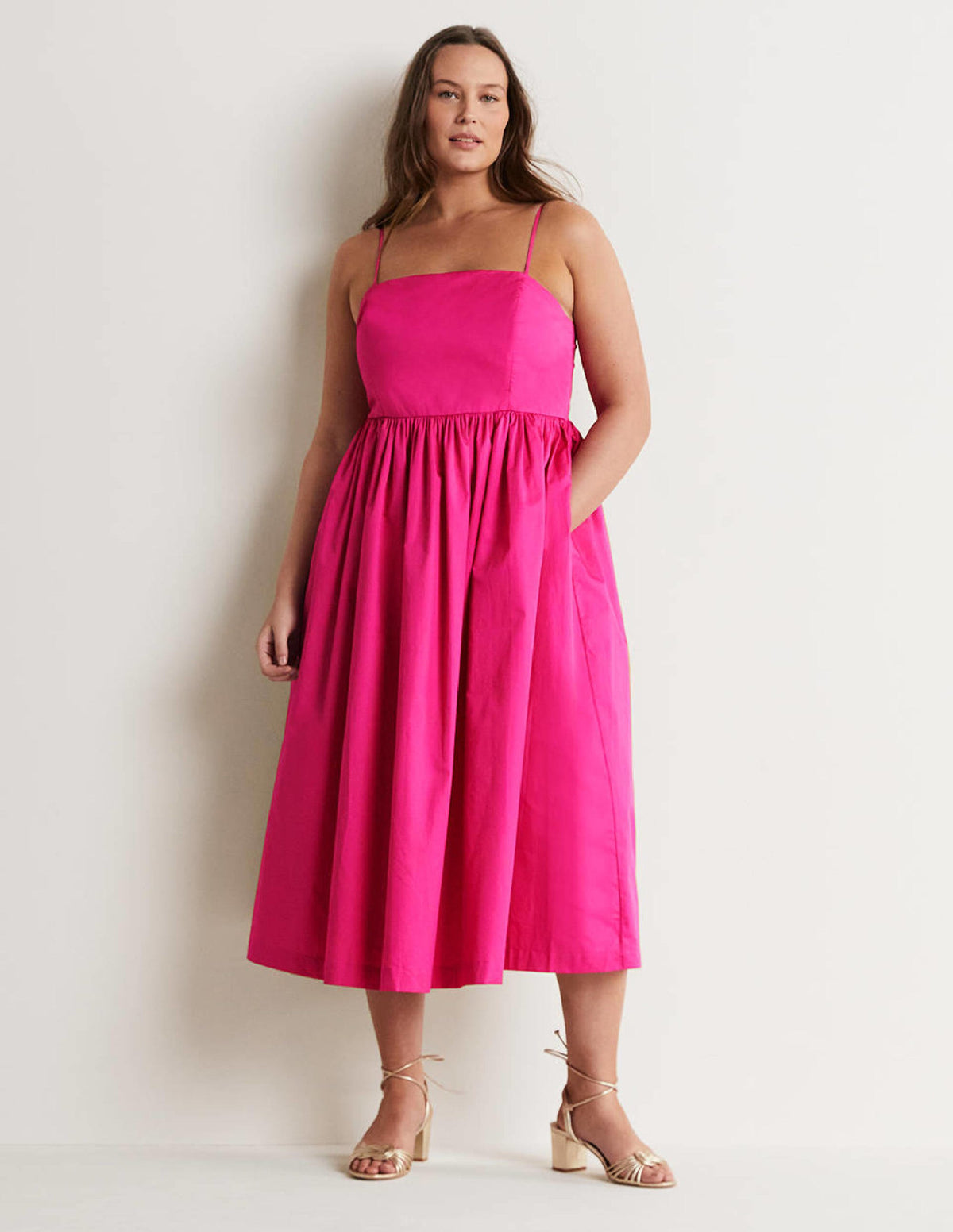 Emily Strapless Midi Dress-Pink - Image 6