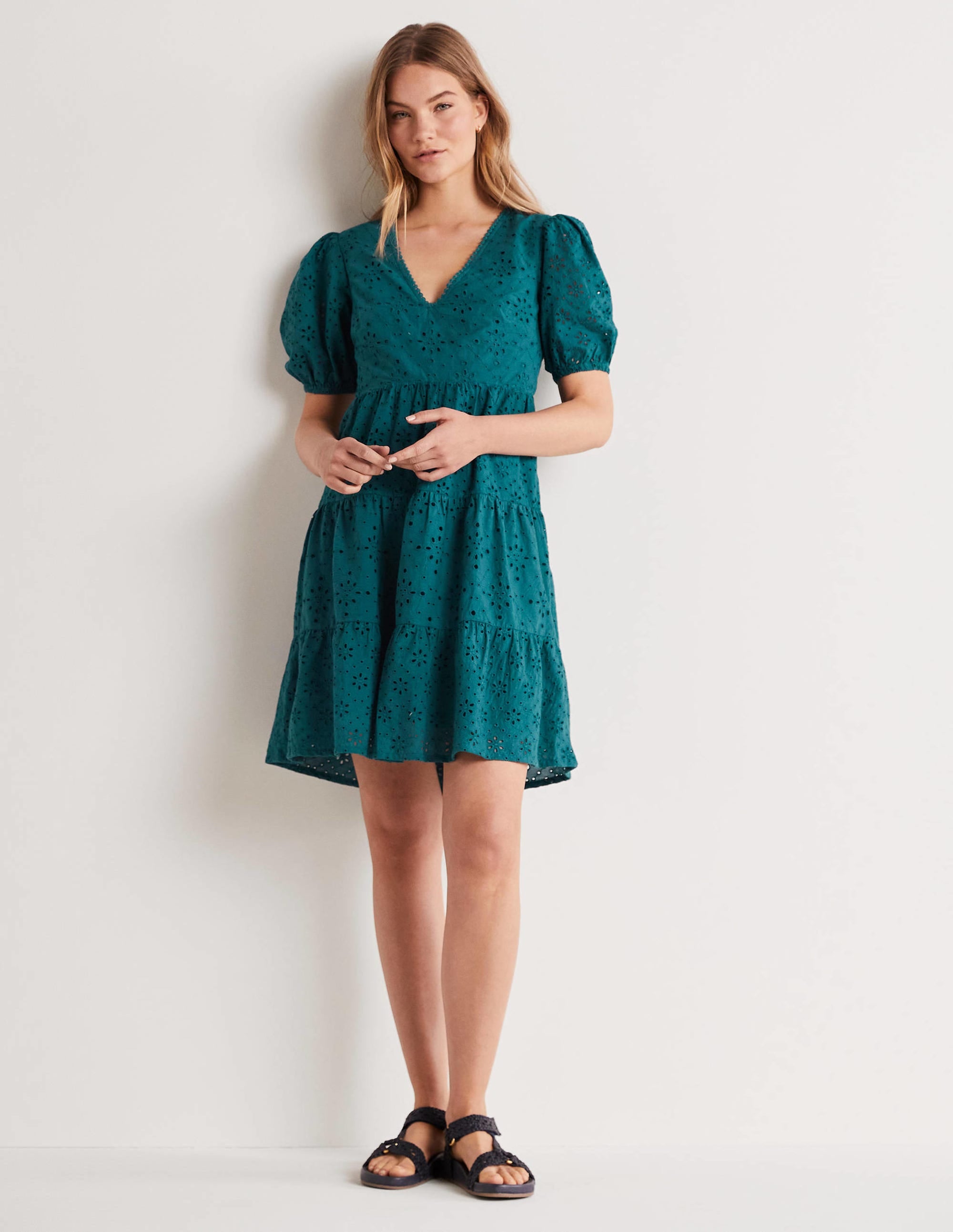 Back Detail Broderie Dress-Chesapeake Bay - Image 1