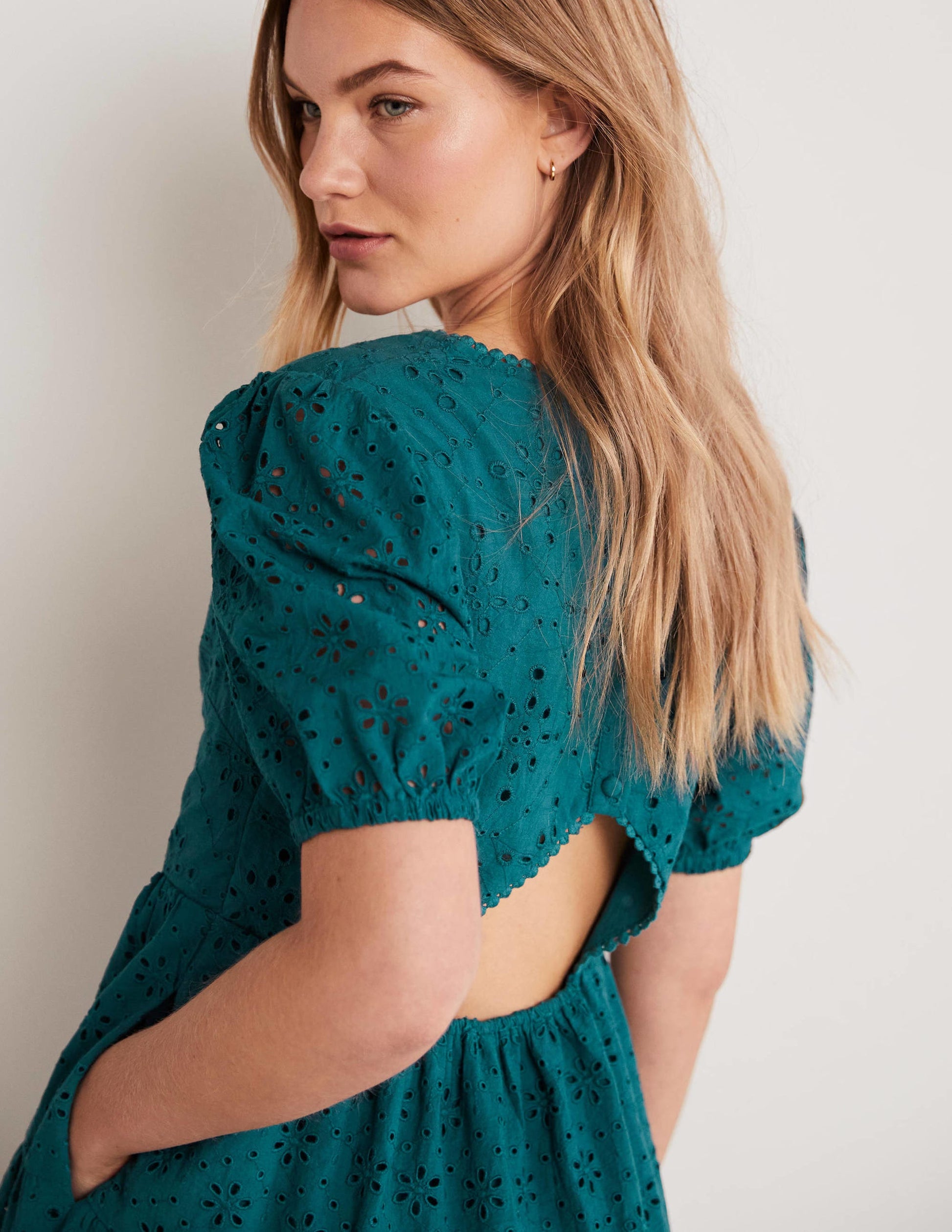 Back Detail Broderie Dress-Chesapeake Bay-2