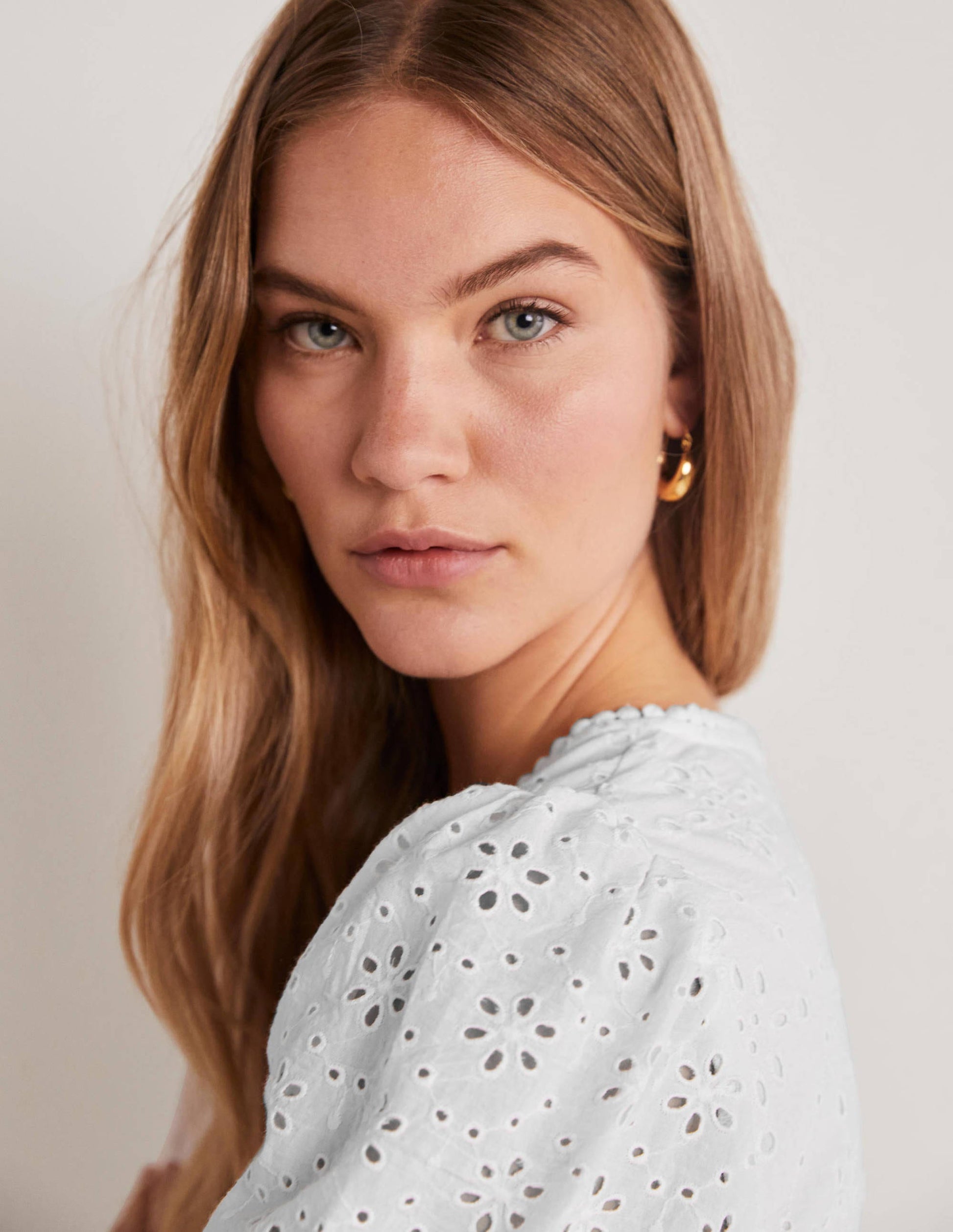 Back Detail Broderie Dress-White-5