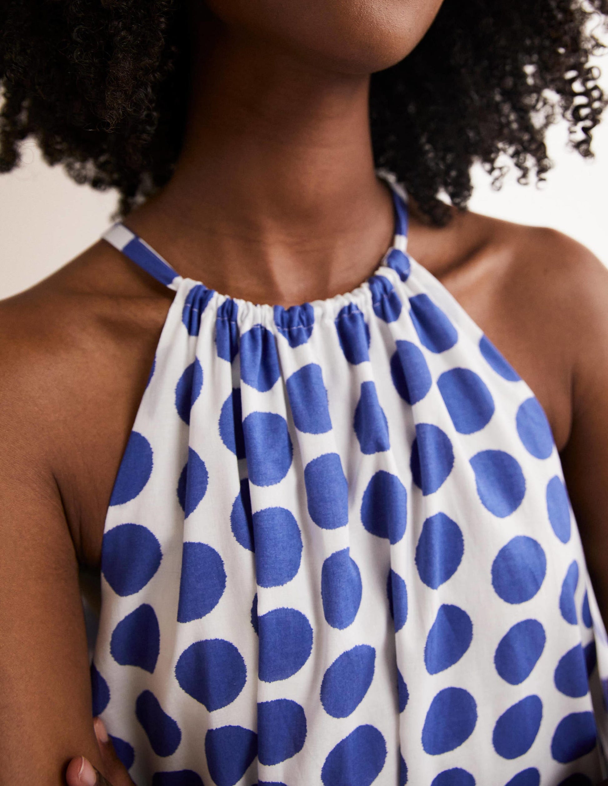 Ingrid Halterneck Dress-Atlantic Ocean, Ikat Spot-2