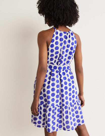 Ingrid Halterneck Dress-Atlantic Ocean, Ikat Spot-3