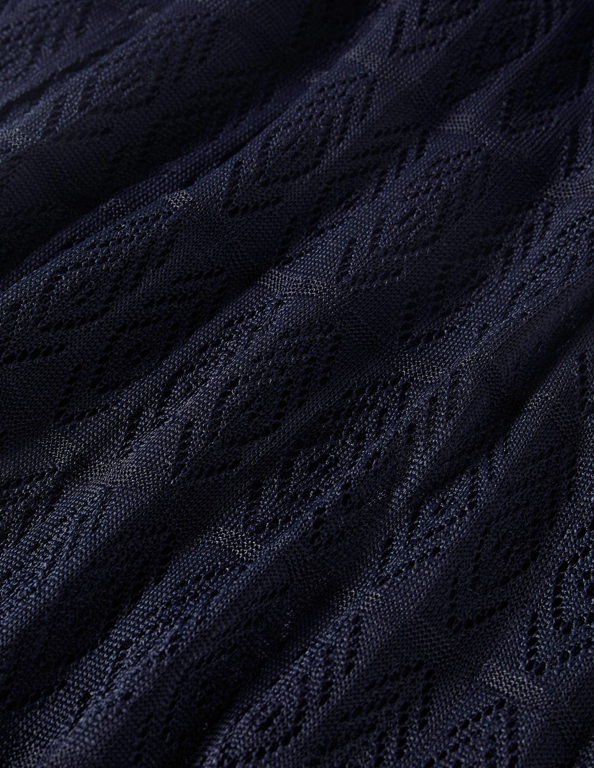Pointelle Knitted Midi Dress-Navy - Image 4