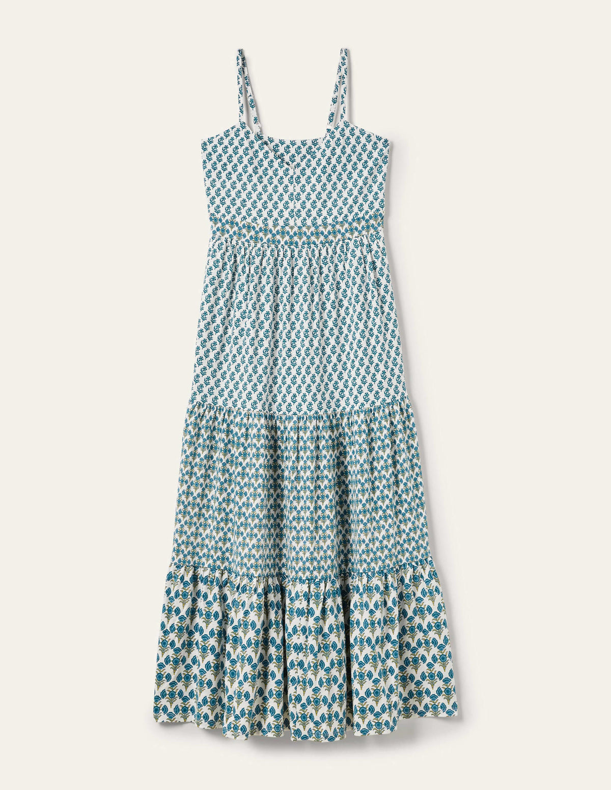 Strappy Jersey Maxi Dress-Chesapeake, Woodblock Bloom-6