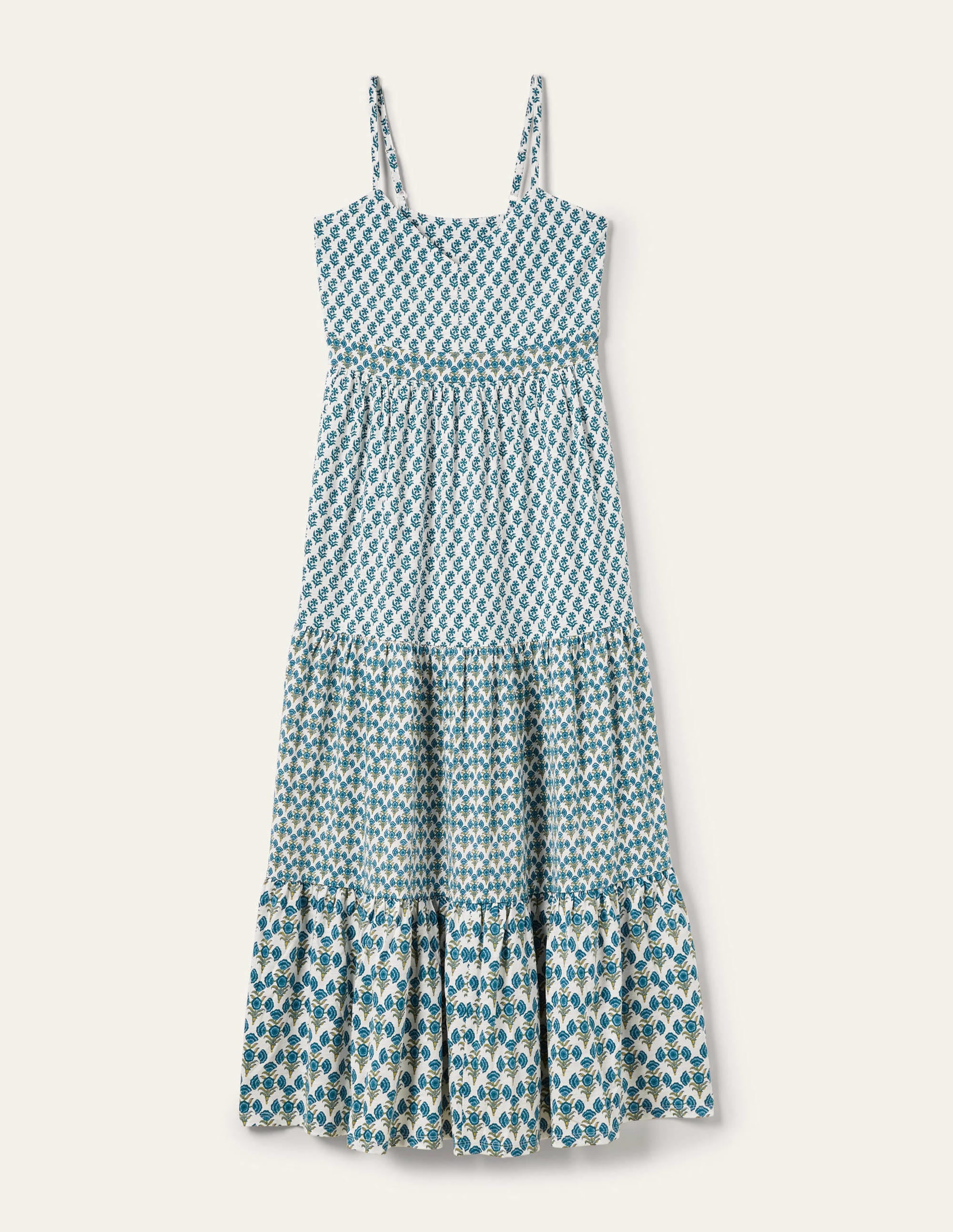 Strappy Jersey Maxi Dress-Chesapeake, Woodblock Bloom - Image 6
