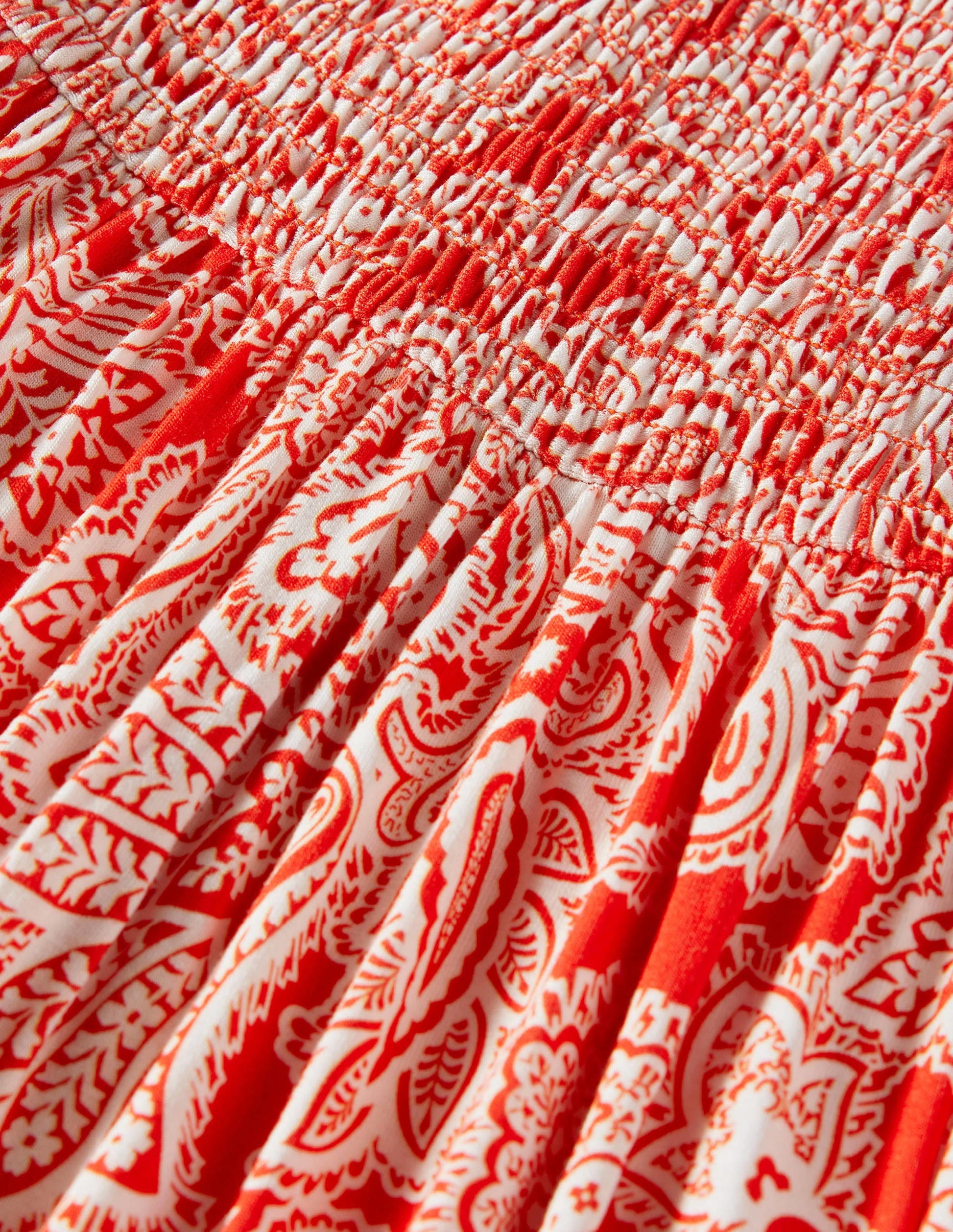 Strapless Jersey Maxi Dress-Firecracker, Paisley Bud-6