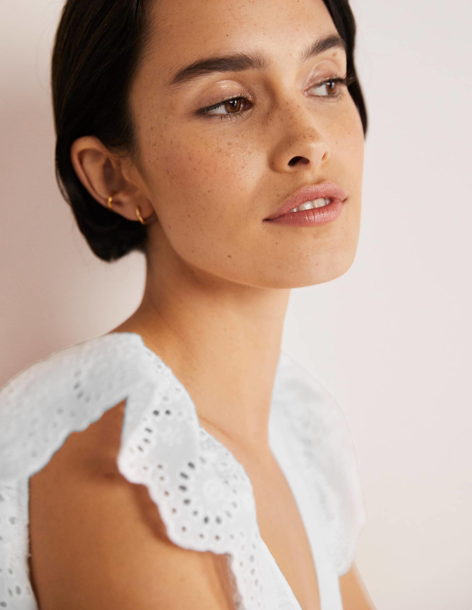 Broderie Mix Jersey Maxi Dress-White-2