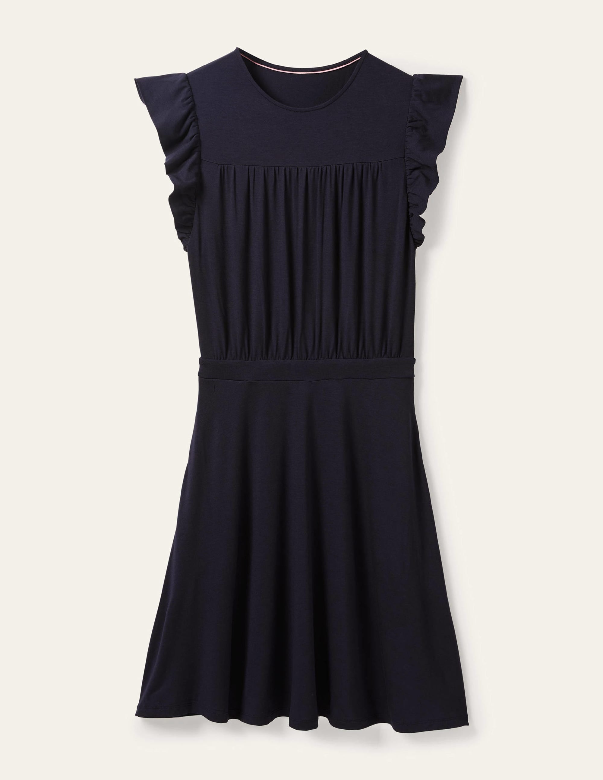 Ruffle Printed Mini Dress-Navy - Image 7