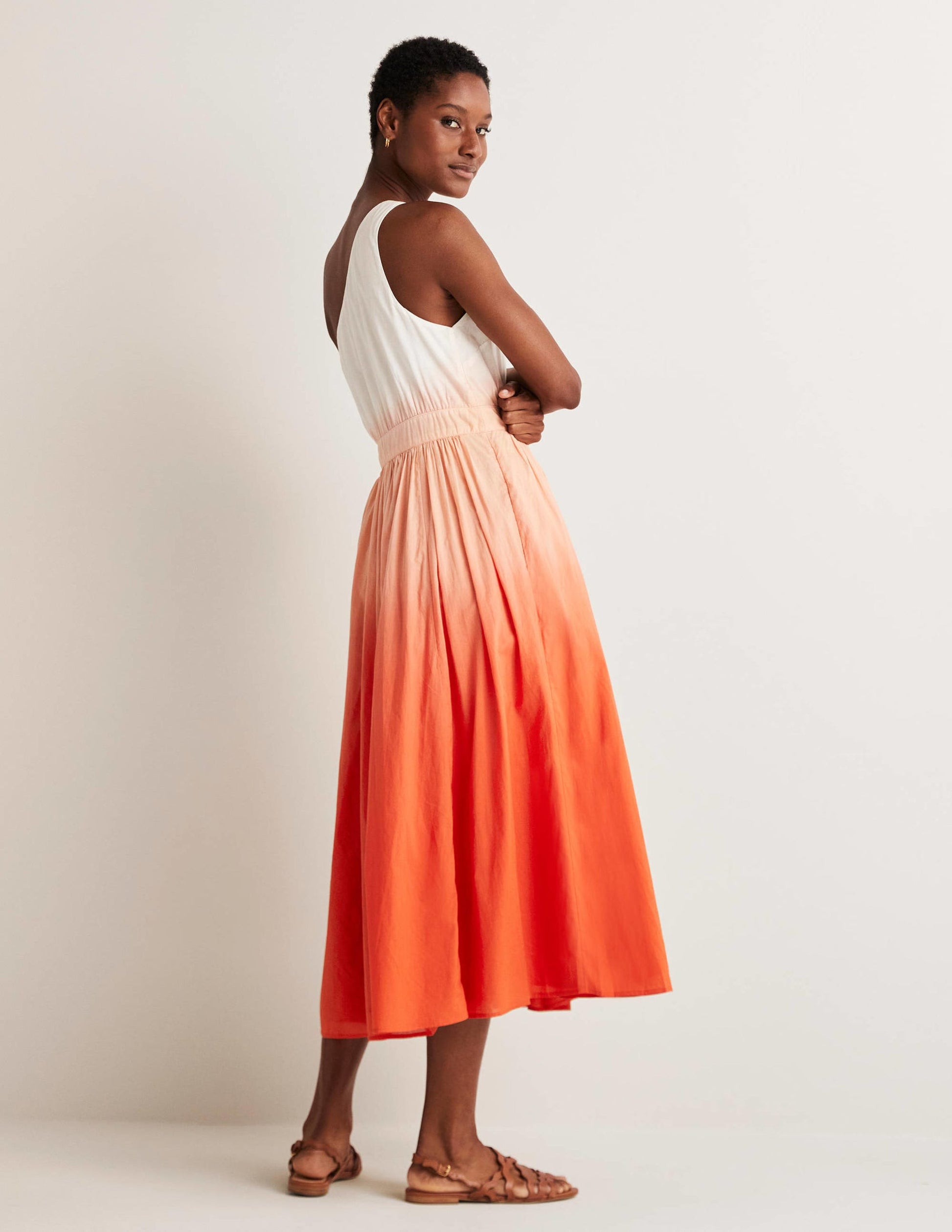One Shoulder Midi Dress-Firecracker Dip Dye-2