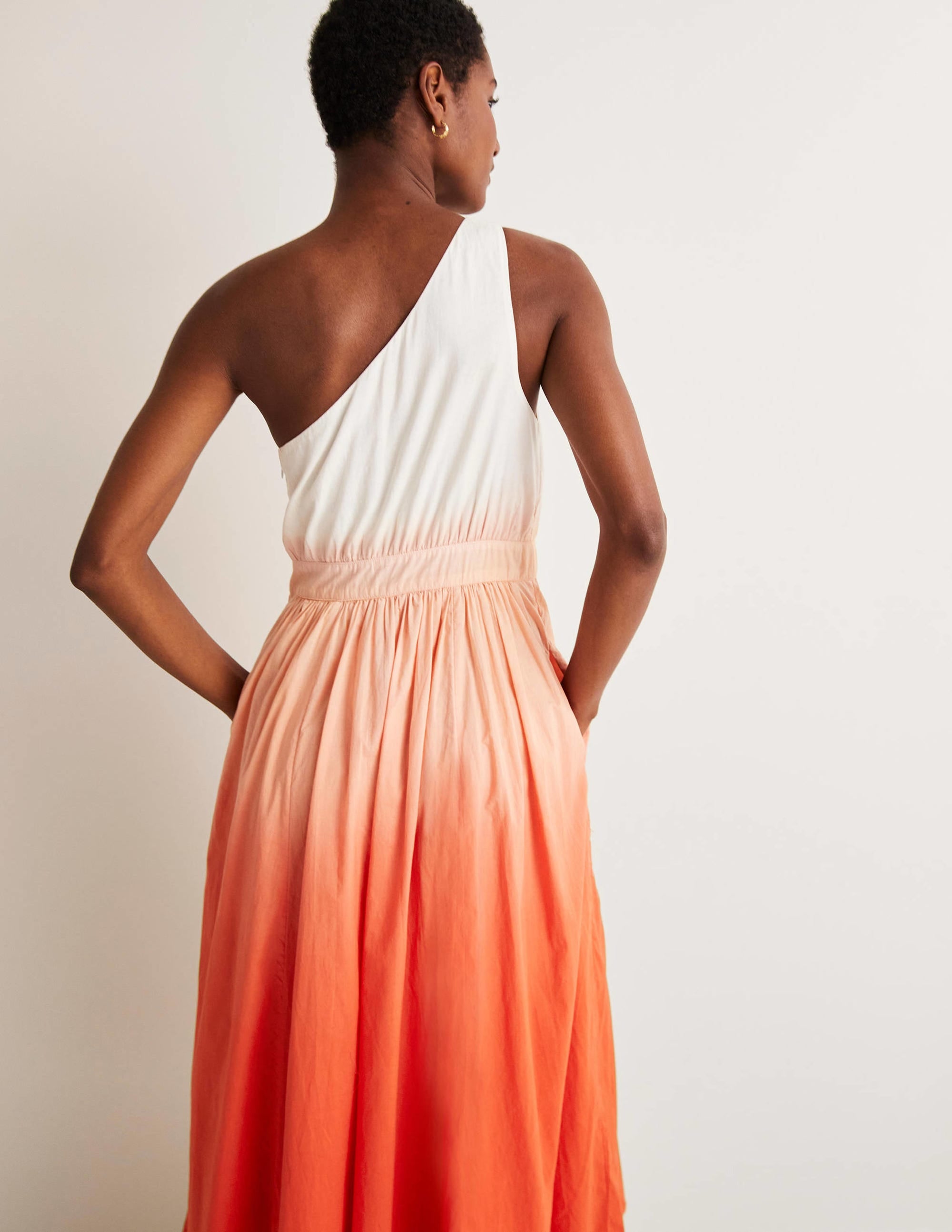 One Shoulder Midi Dress-Firecracker Dip Dye - Image 3
