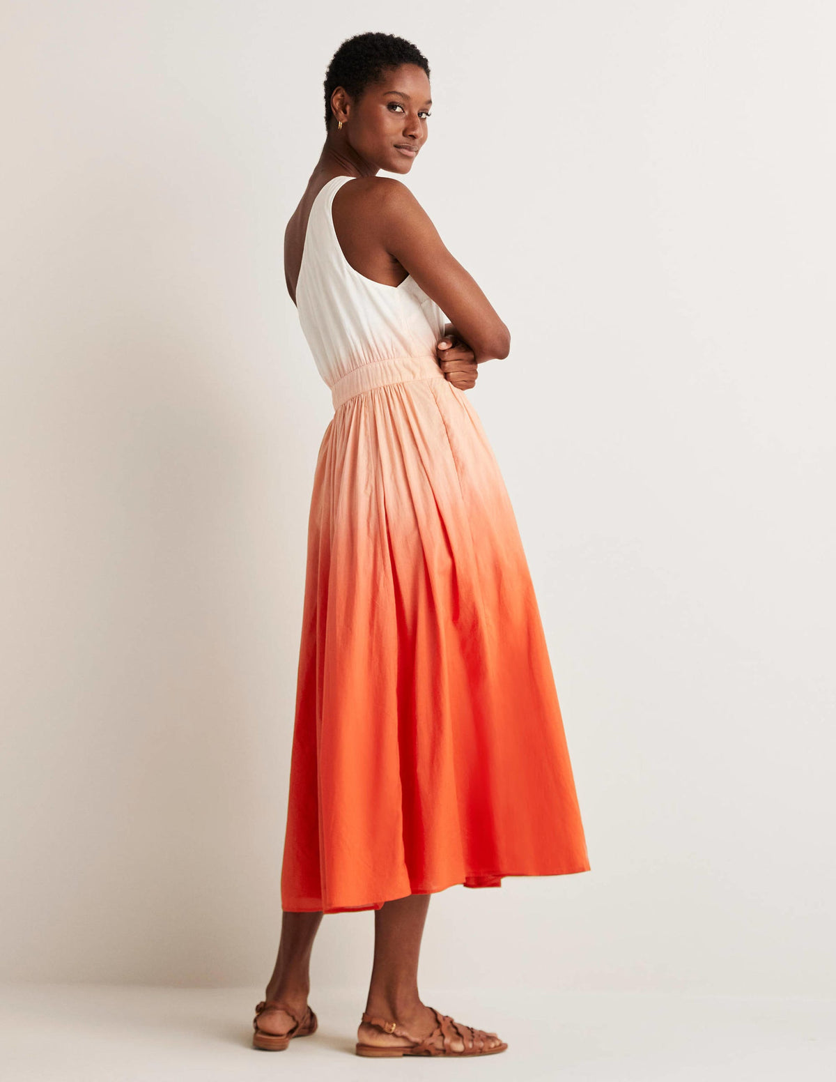 One Shoulder Midi Dress-Firecracker Dip Dye-5